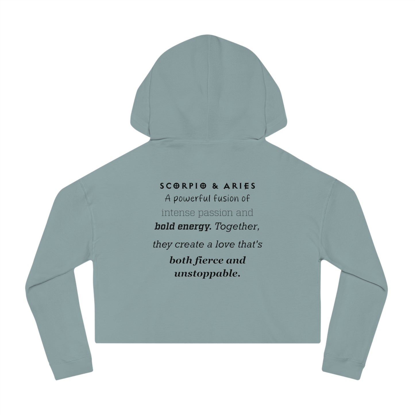 Cropped Hoodie Scorpio and Aries Love Description Sweatshirt