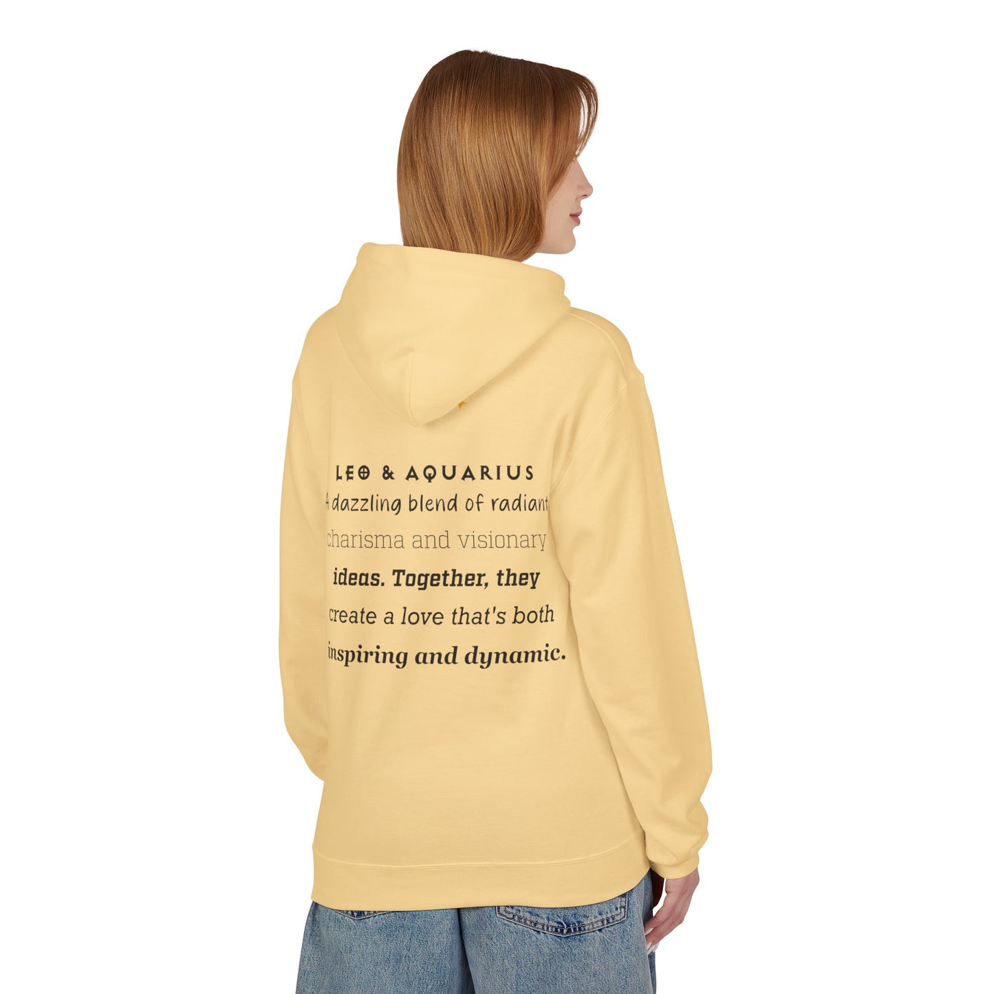 Astrology Zodiac Pairing Hoodie - Leo and Aquarius Love Description