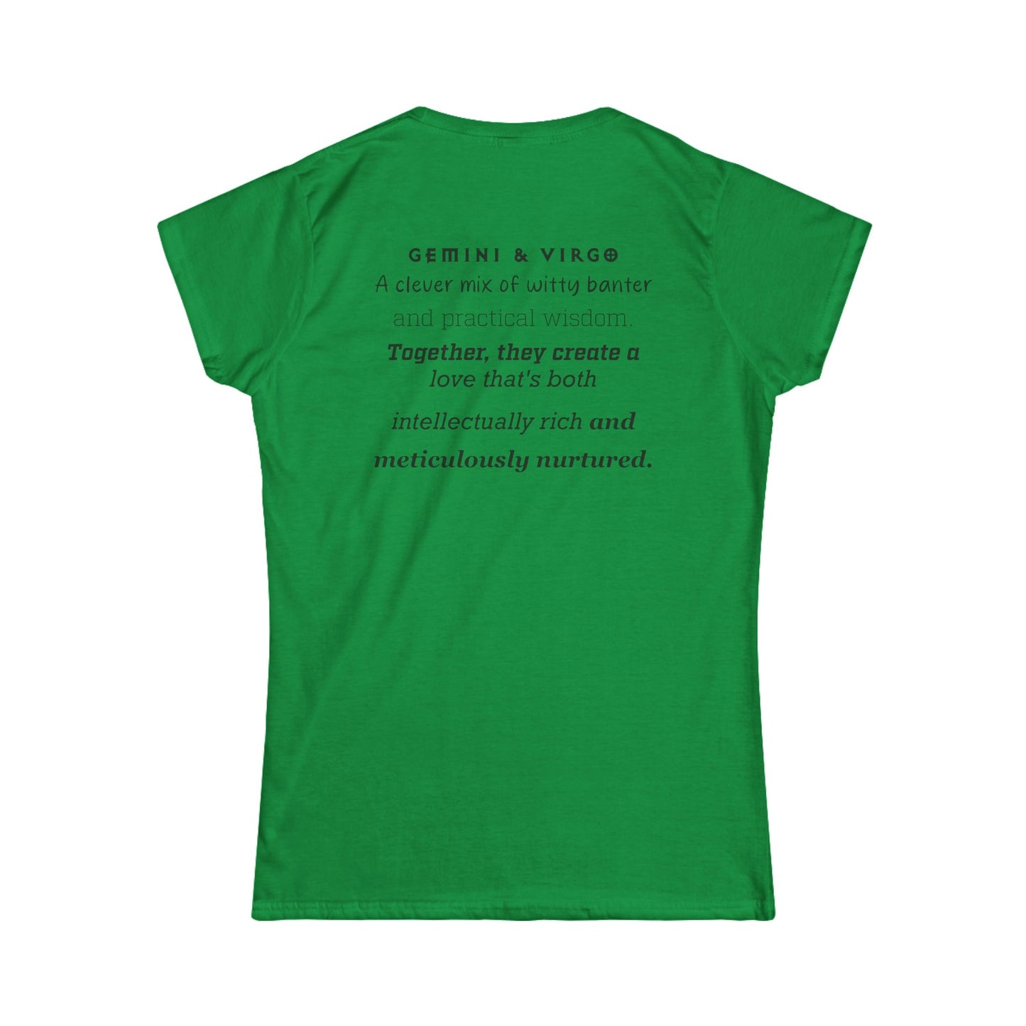 Astrology Zodiac Unisex T-Shirt with Gemini Virgo symbol and love description