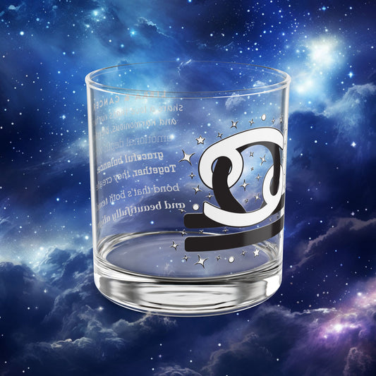 Libra Cancer Zodiac Rocks Glass