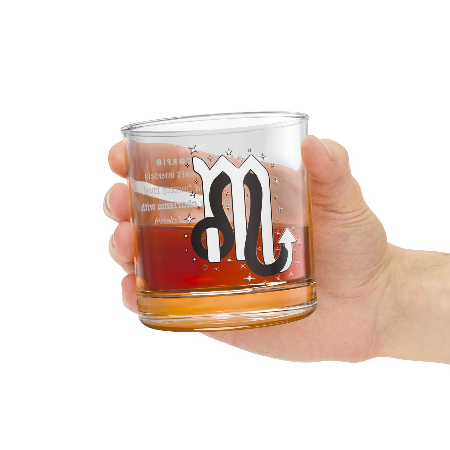 Leo and Scorpio Rocks Glass, 10oz with Love Description