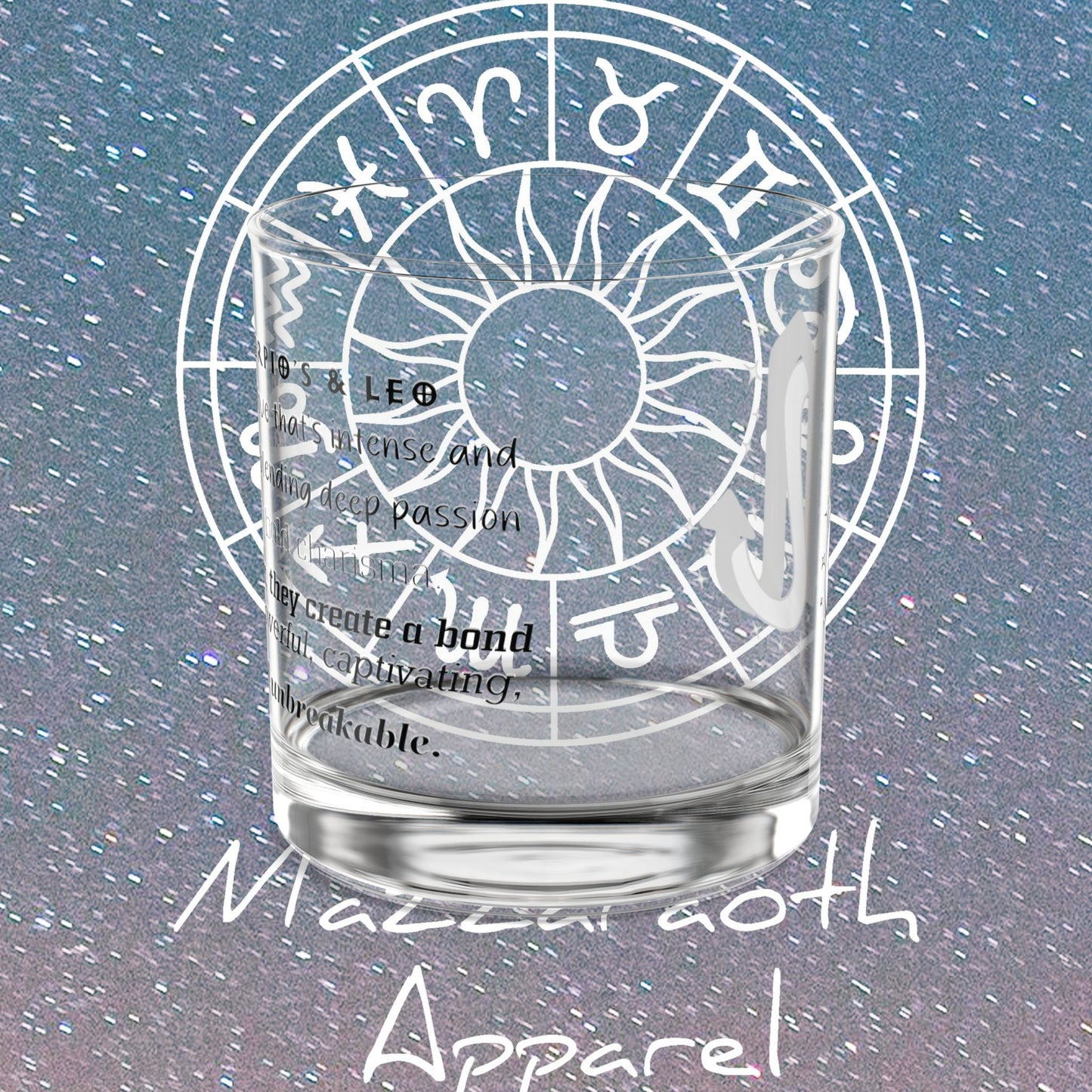 Scorpio Leo Zodiac Rocks Glass