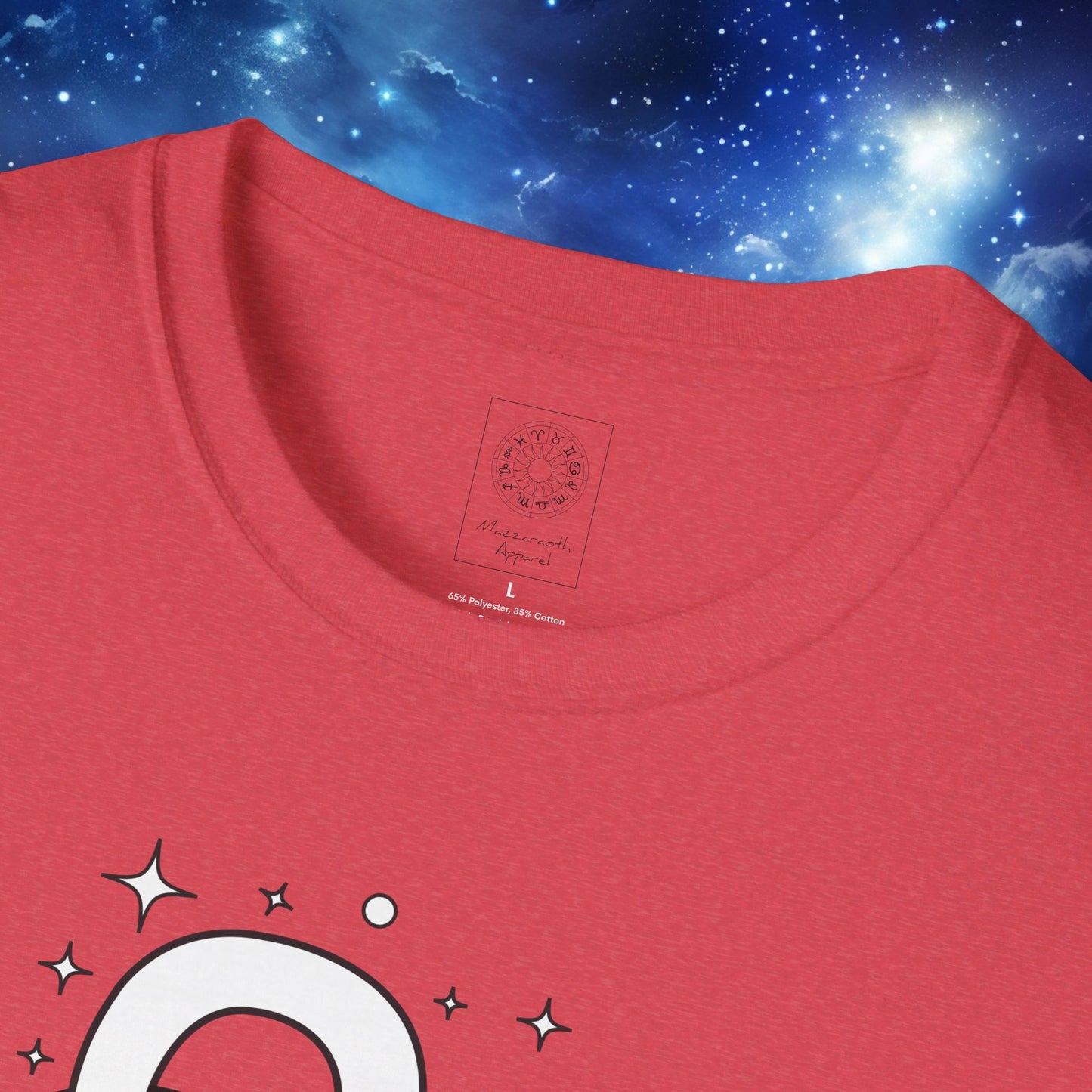 Astrology Zodiac Unisex Softstyle T-Shirt with Aries and Leo Symbols and Love Description