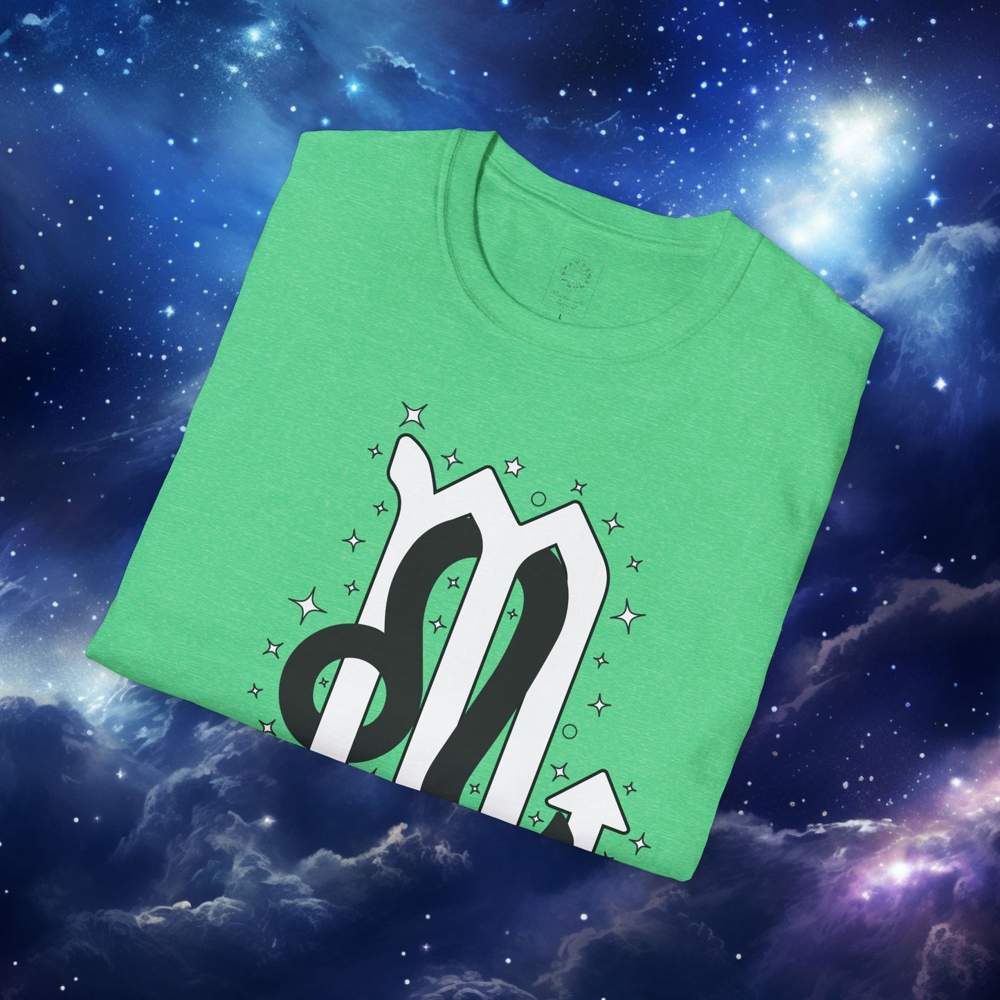 Astrology Zodiac Unisex Softstyle T-Shirt Leo and Scorpio With Love Description On Back