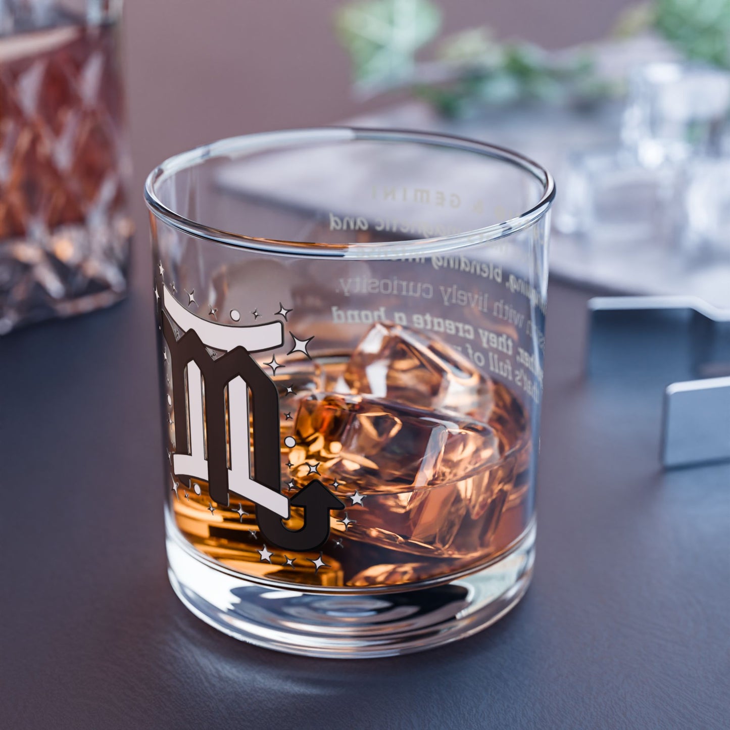 Scorpio Gemini Zodiac Rocks Glass