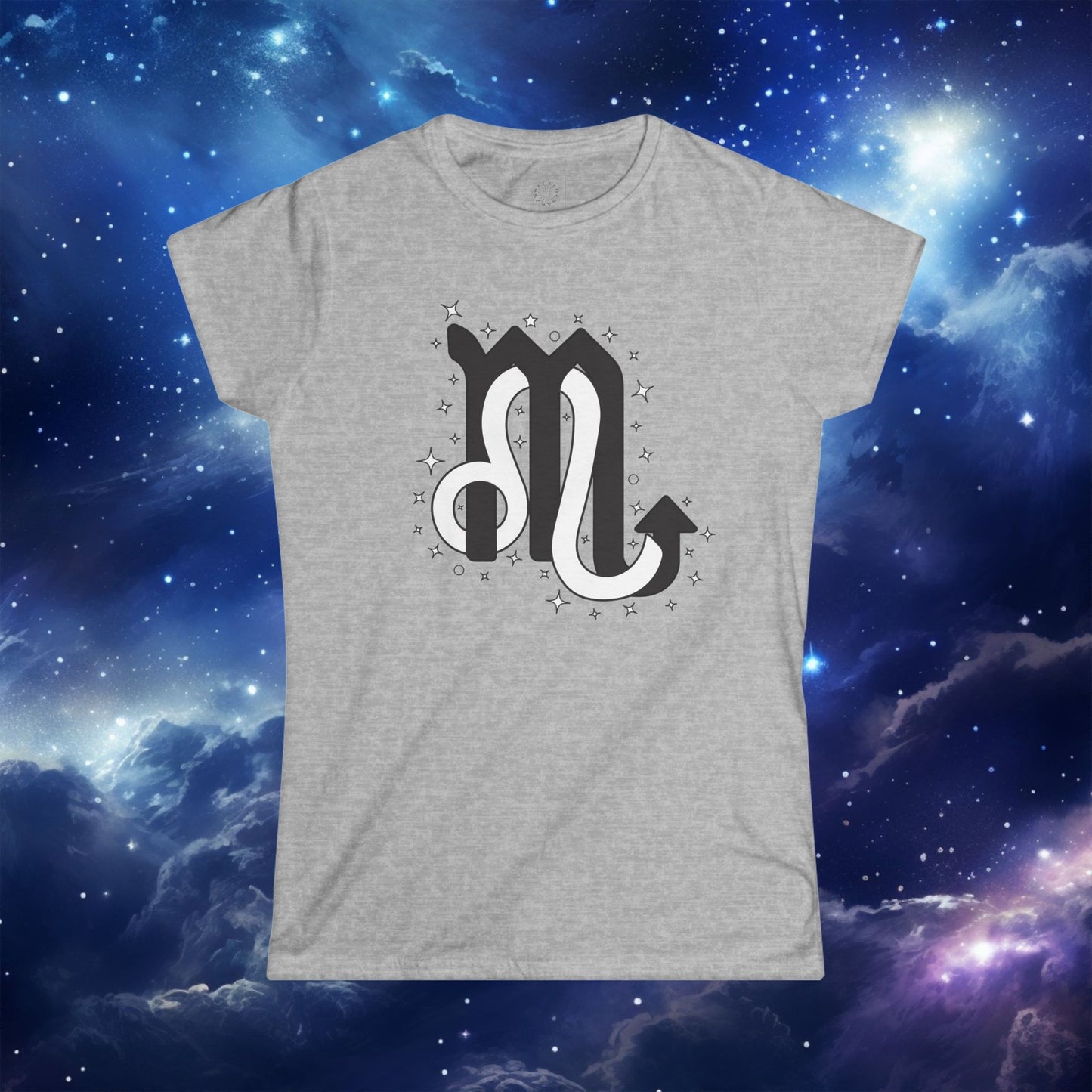 Astrology Zodiac Unisex Softstyle T-Shirt with Scorpio and Leo Symbols and Love Description