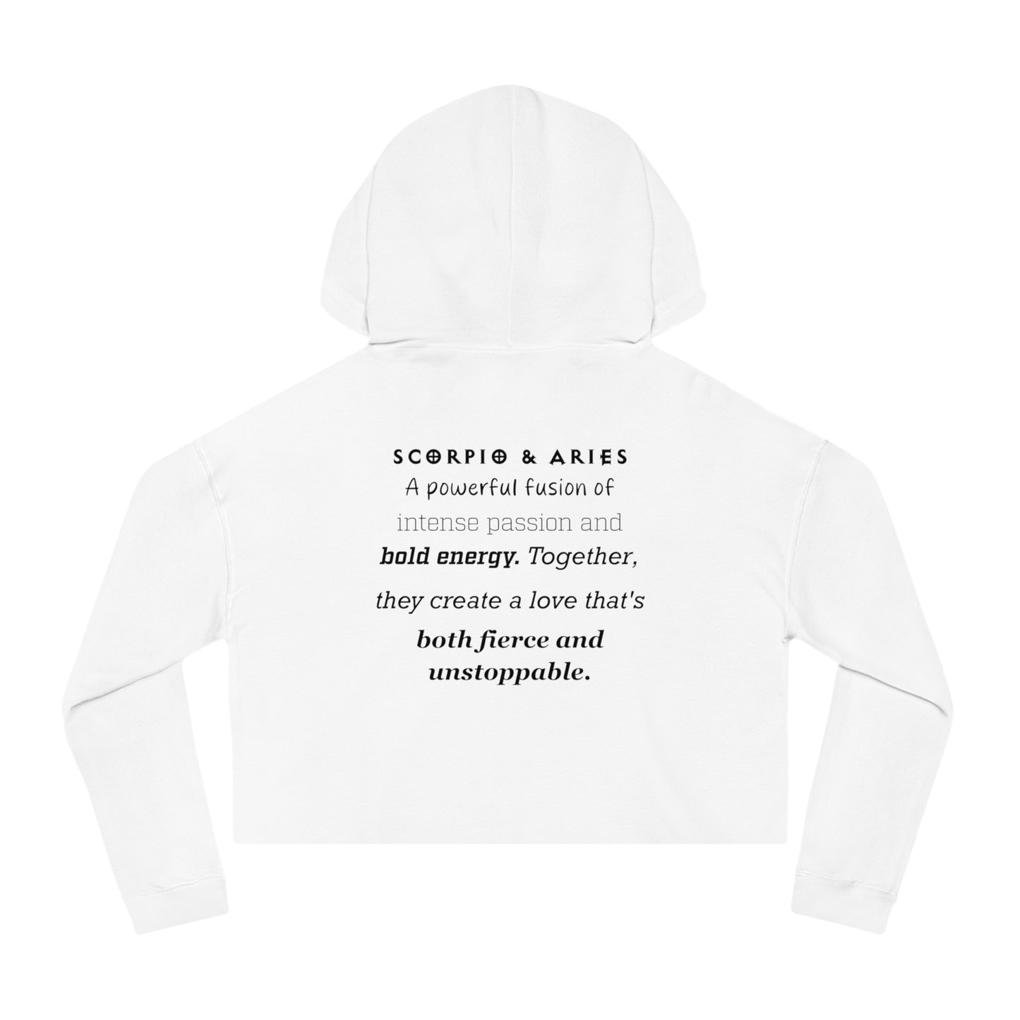 Cropped Hoodie Scorpio and Aries Love Description Sweatshirt