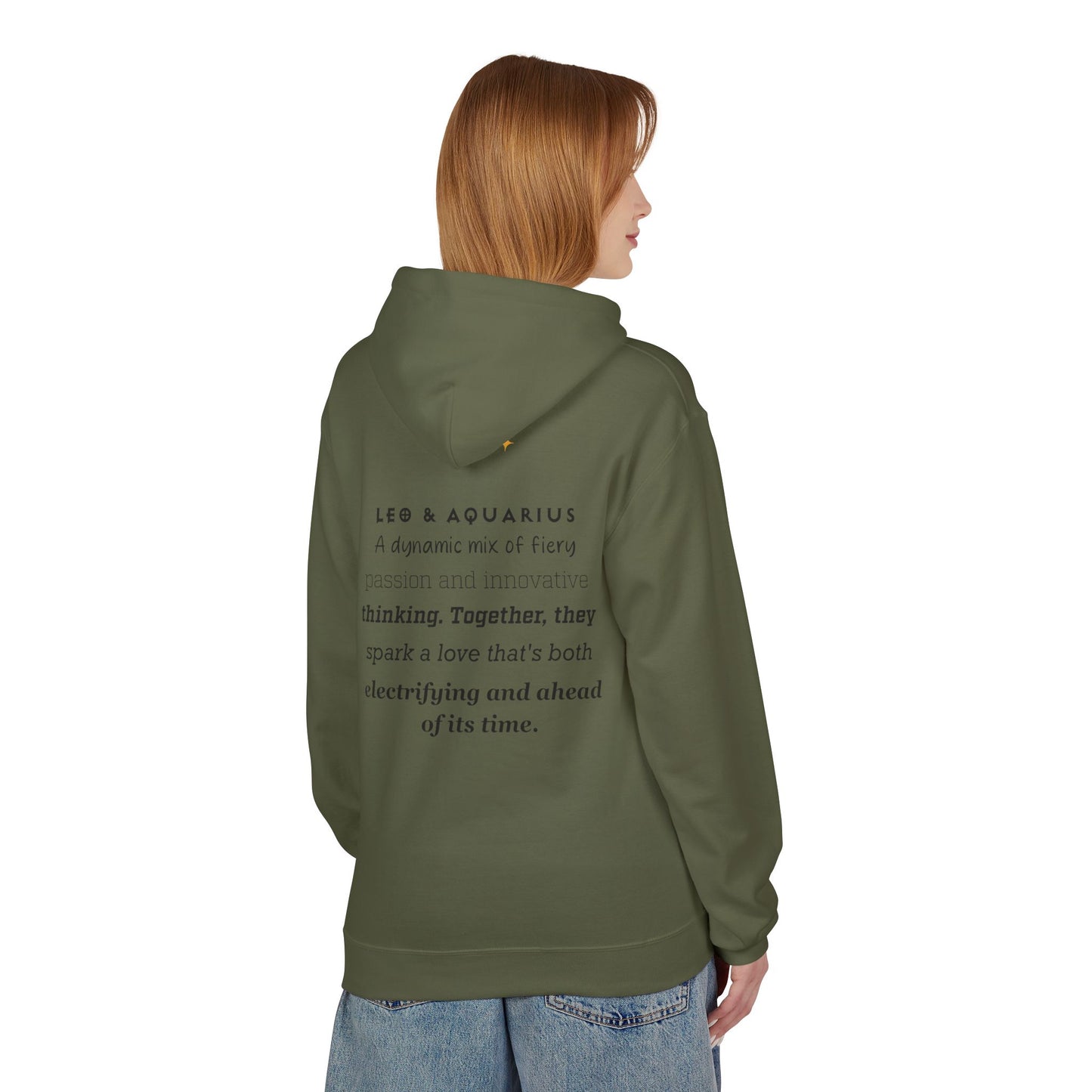 Astrology Zodiac Pairing Hoodie - Leo and Aquarius Love Description