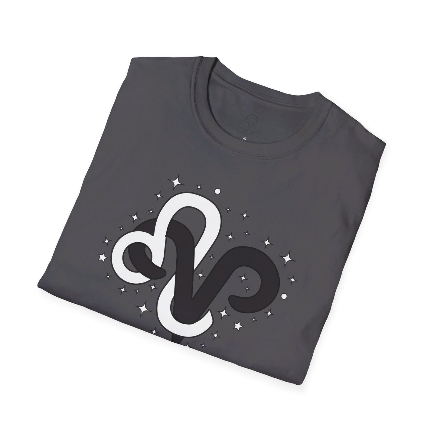 Astrology Zodiac Unisex Softstyle T-Shirt with Aries and Leo Symbols and Love Description