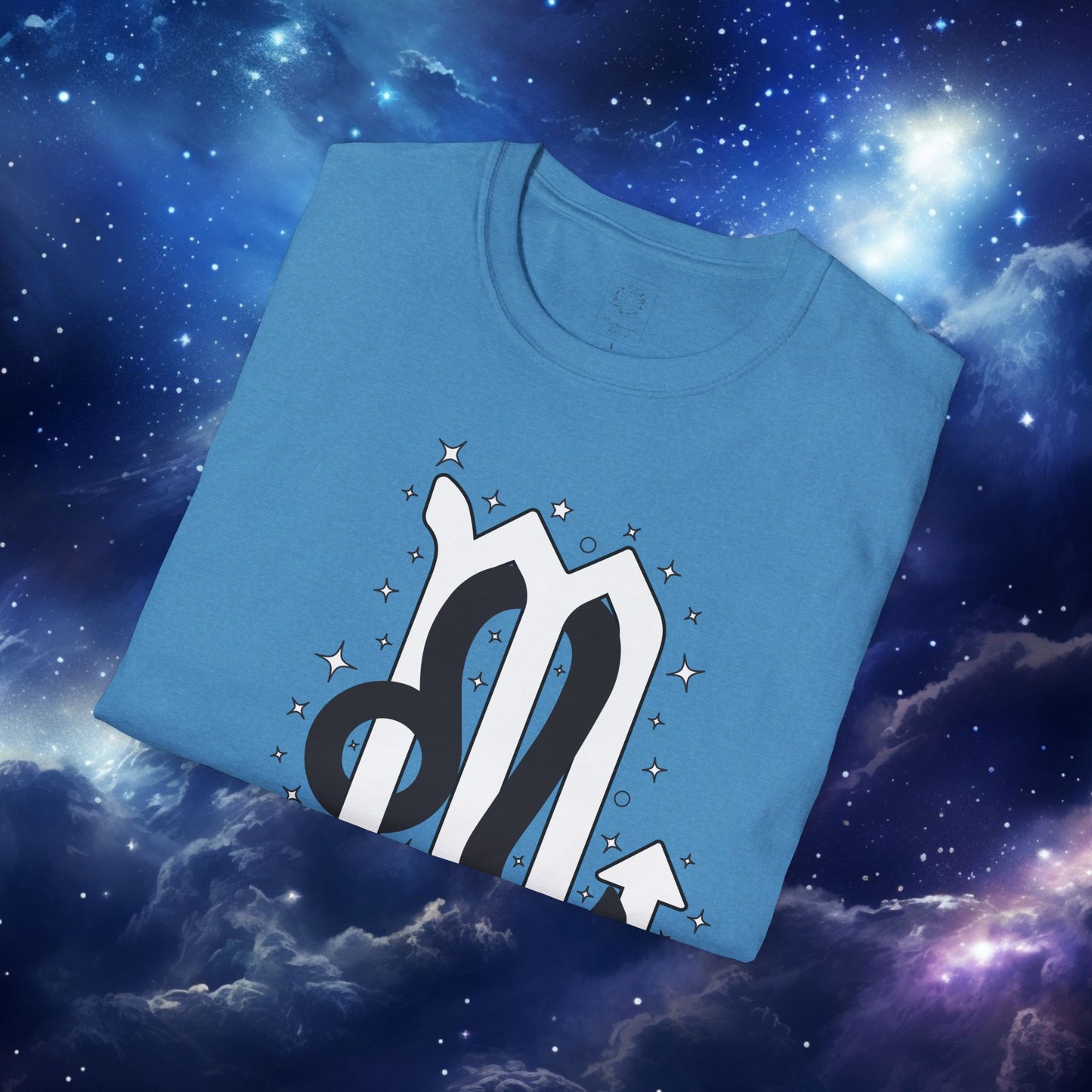 Astrology Zodiac Unisex Softstyle T-Shirt Leo and Scorpio With Love Description On Back