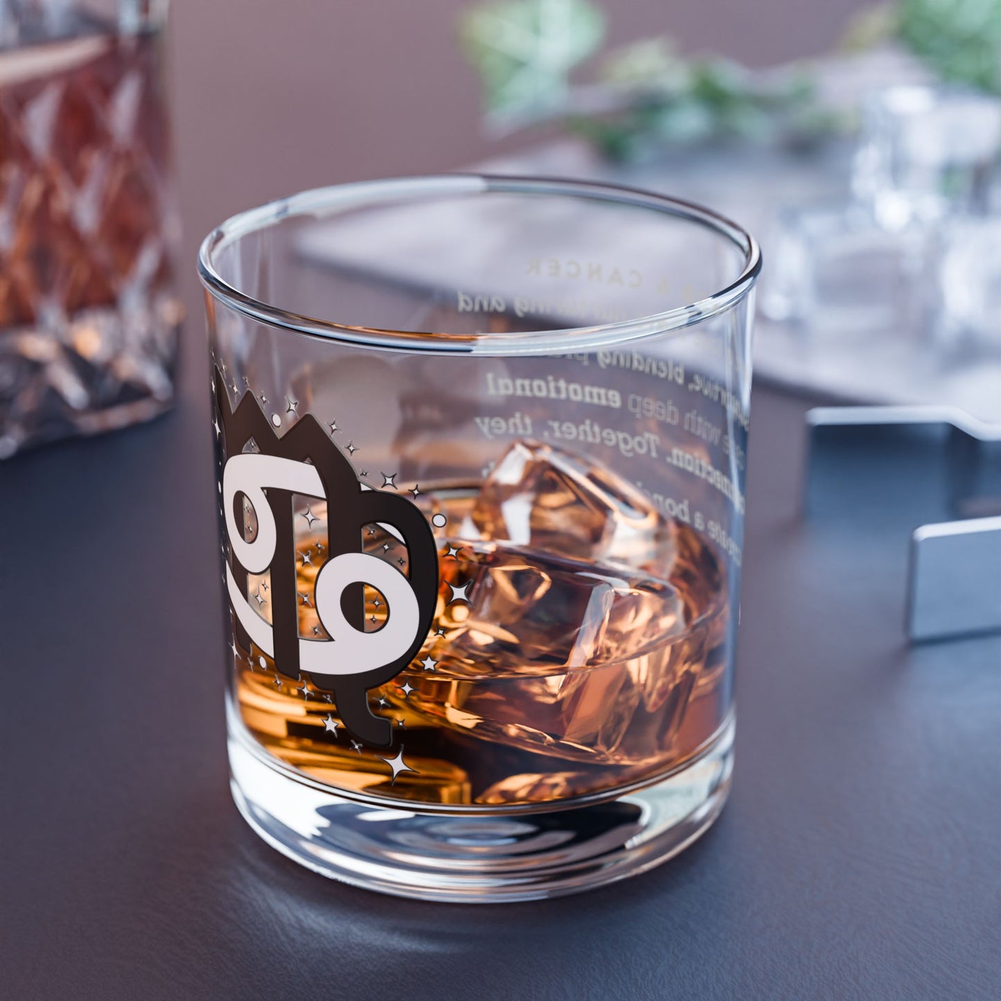 Virgo Cancer Zodiac Rocks Glass