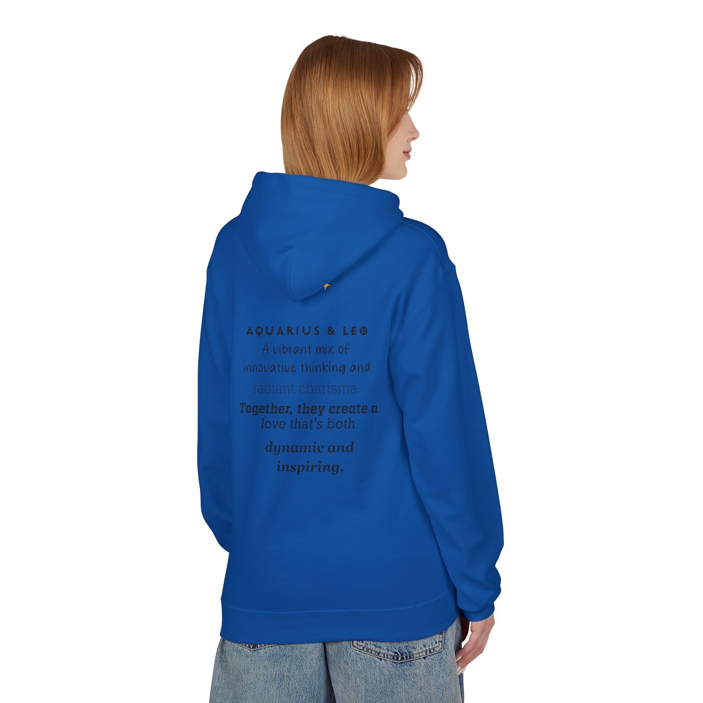 Astrology Zodiac Pairing Hoodie - Aquarius and Leo Love Description