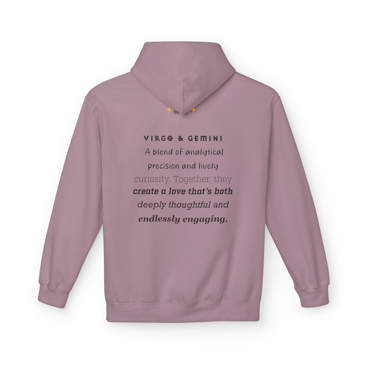 Women's Virgo and Gemini Astrology Zodiac Intertwine Hoodie with Love Description