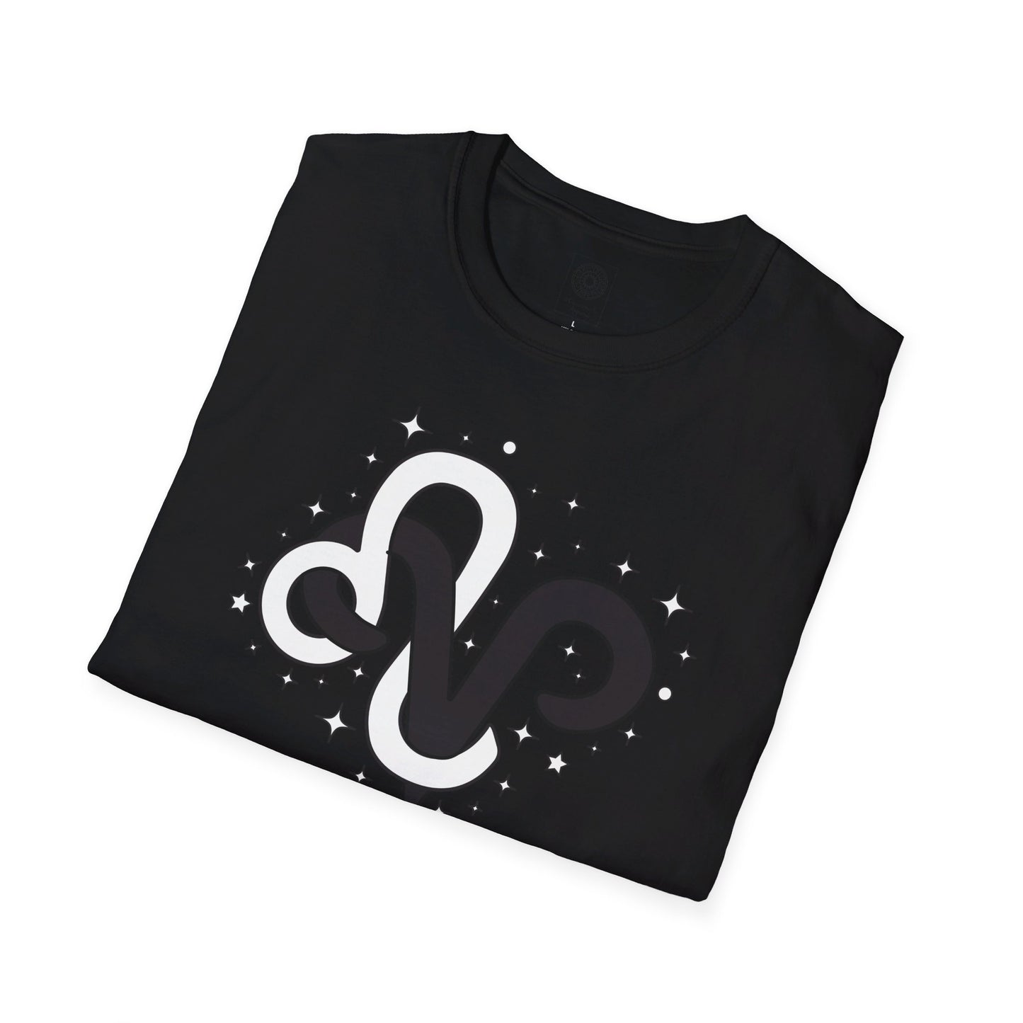 Astrology Zodiac Unisex Softstyle T-Shirt with Aries and Leo Symbols and Love Description