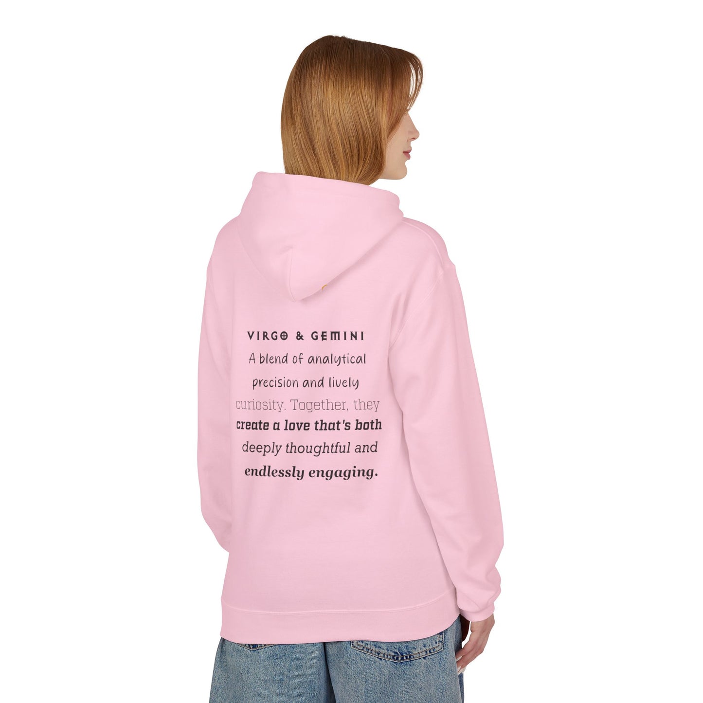 Women's Virgo and Gemini Astrology Zodiac Intertwine Hoodie with Love Description