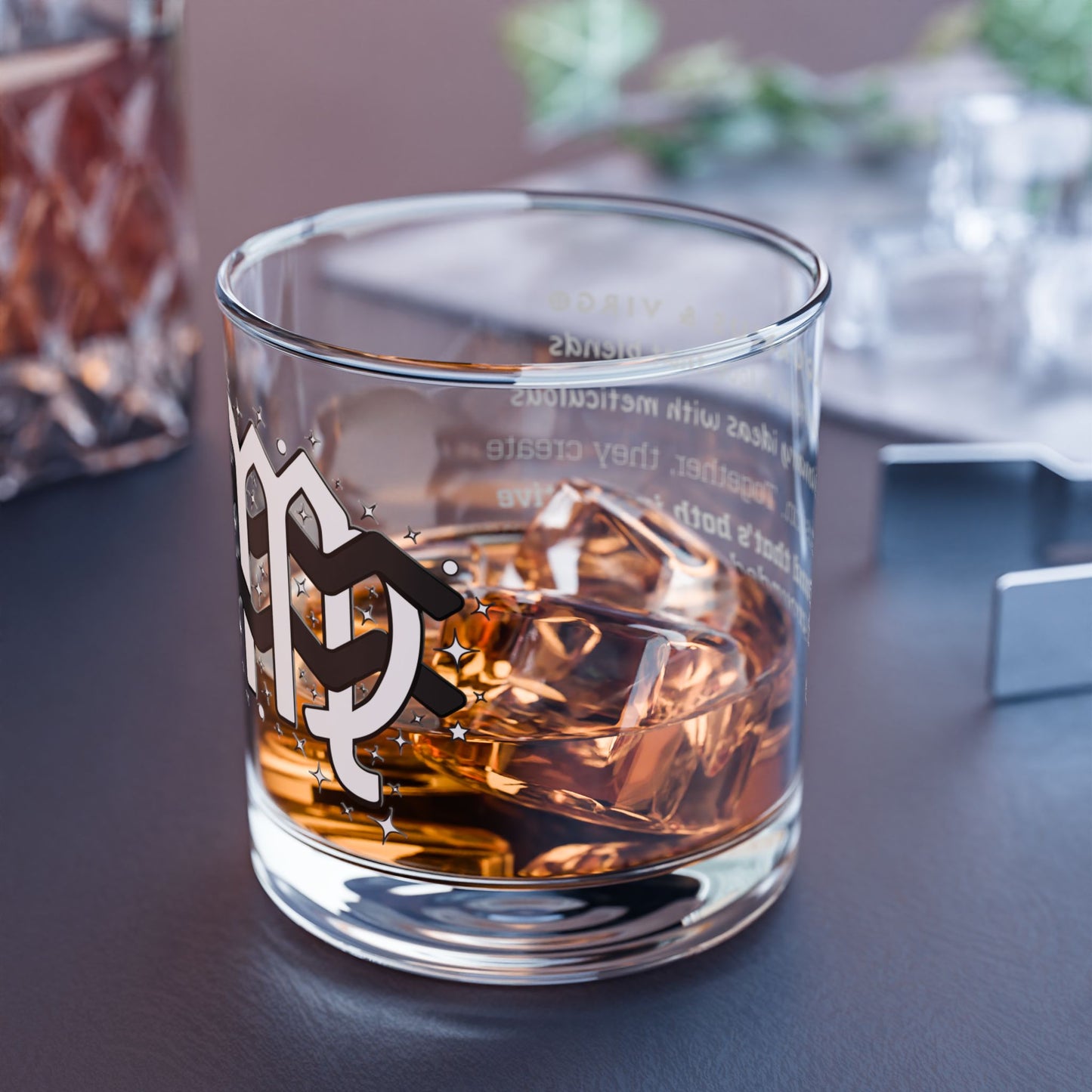 Aquarius Virgo Zodiac Rocks Glass