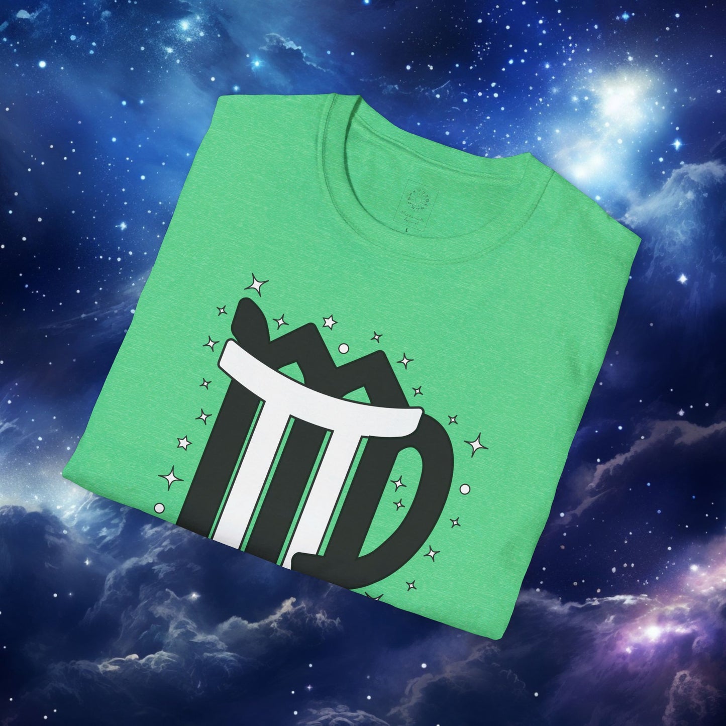Astrology Zodiac Unisex Softstyle T-Shirt with Virgo and Gemini Symbols and Love Description