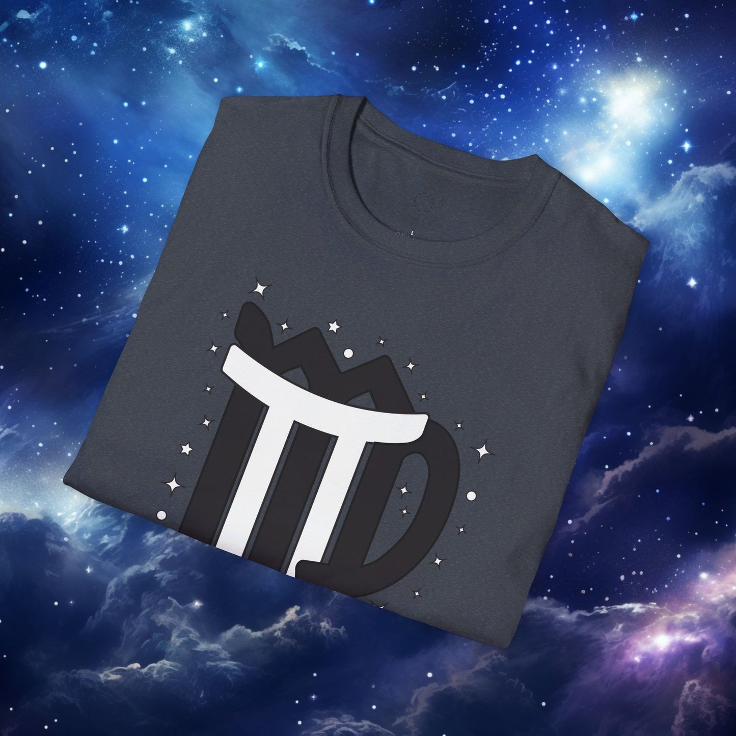 Astrology Zodiac Unisex Softstyle T-Shirt with Virgo and Gemini Symbols and Love Description