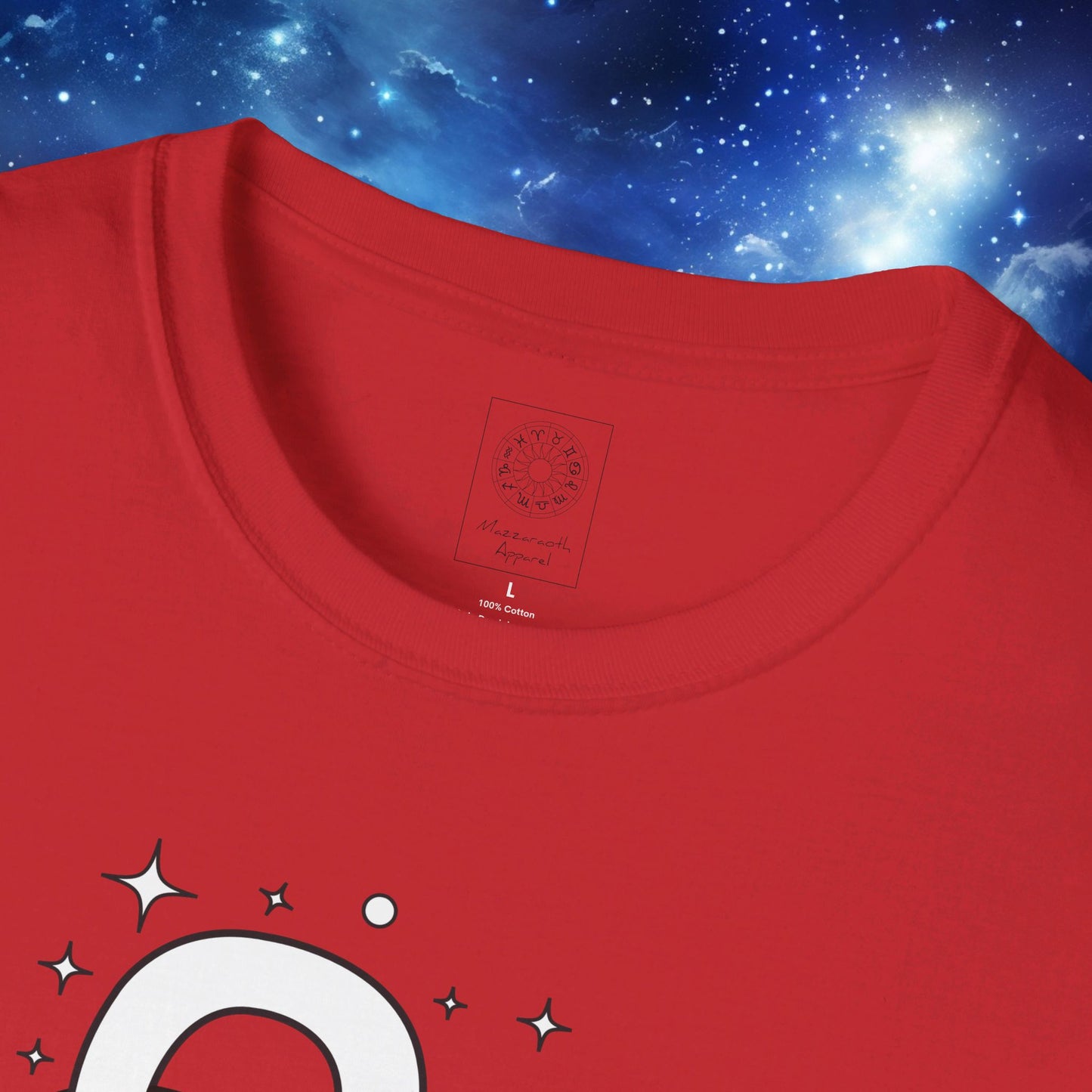 Astrology Zodiac Unisex Softstyle T-Shirt with Aries and Leo Symbols and Love Description