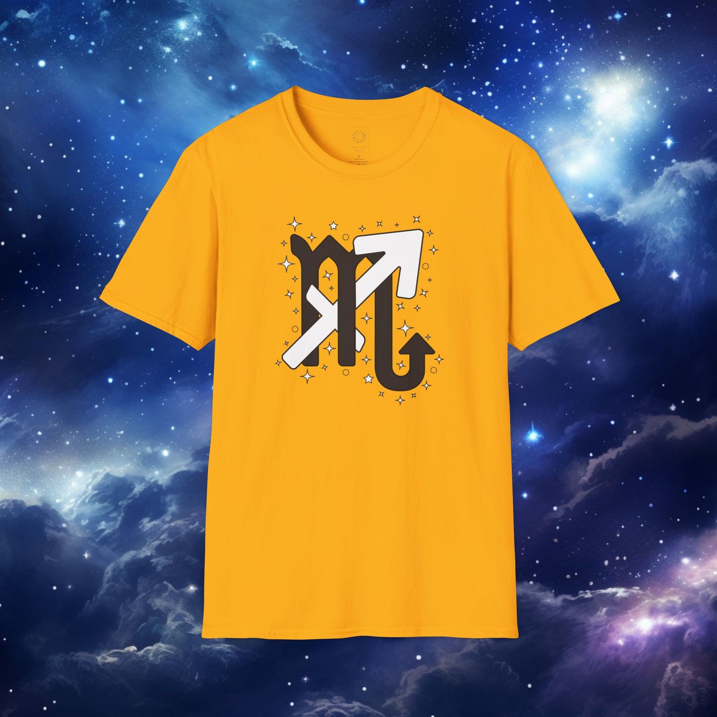 Astrology Zodiac Unisex Softstyle T-Shirt Scorpio and Sagittarius with Love Description