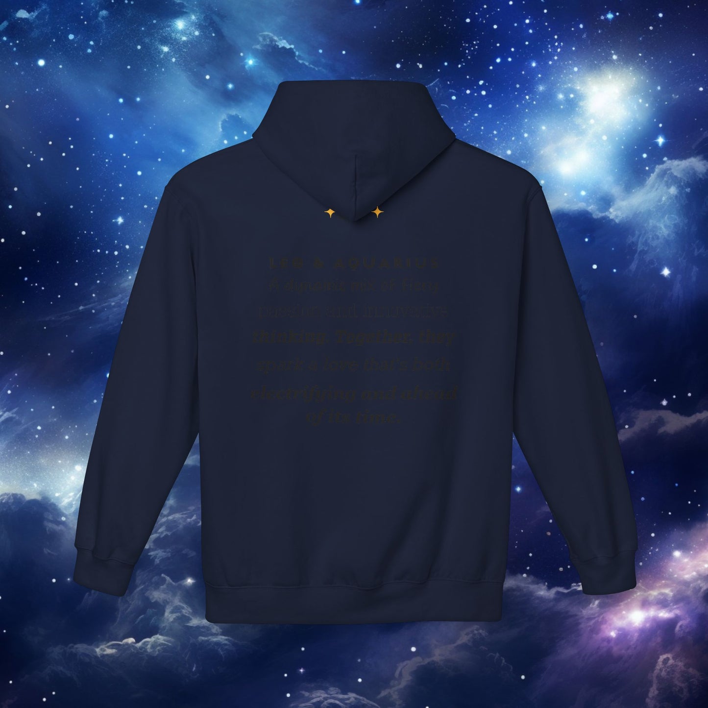 Astrology Zodiac Pairing Hoodie - Leo and Aquarius Love Description
