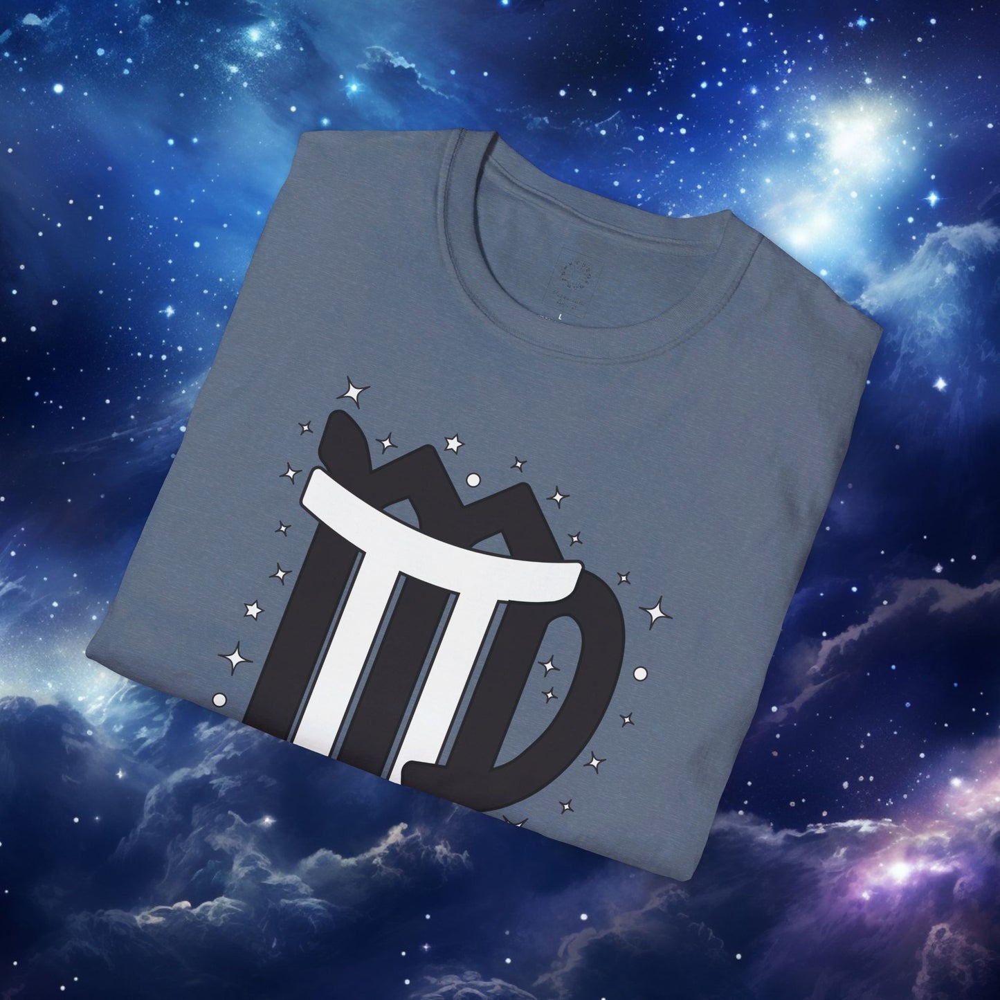 Astrology Zodiac Unisex Softstyle T-Shirt with Virgo and Gemini Symbols and Love Description