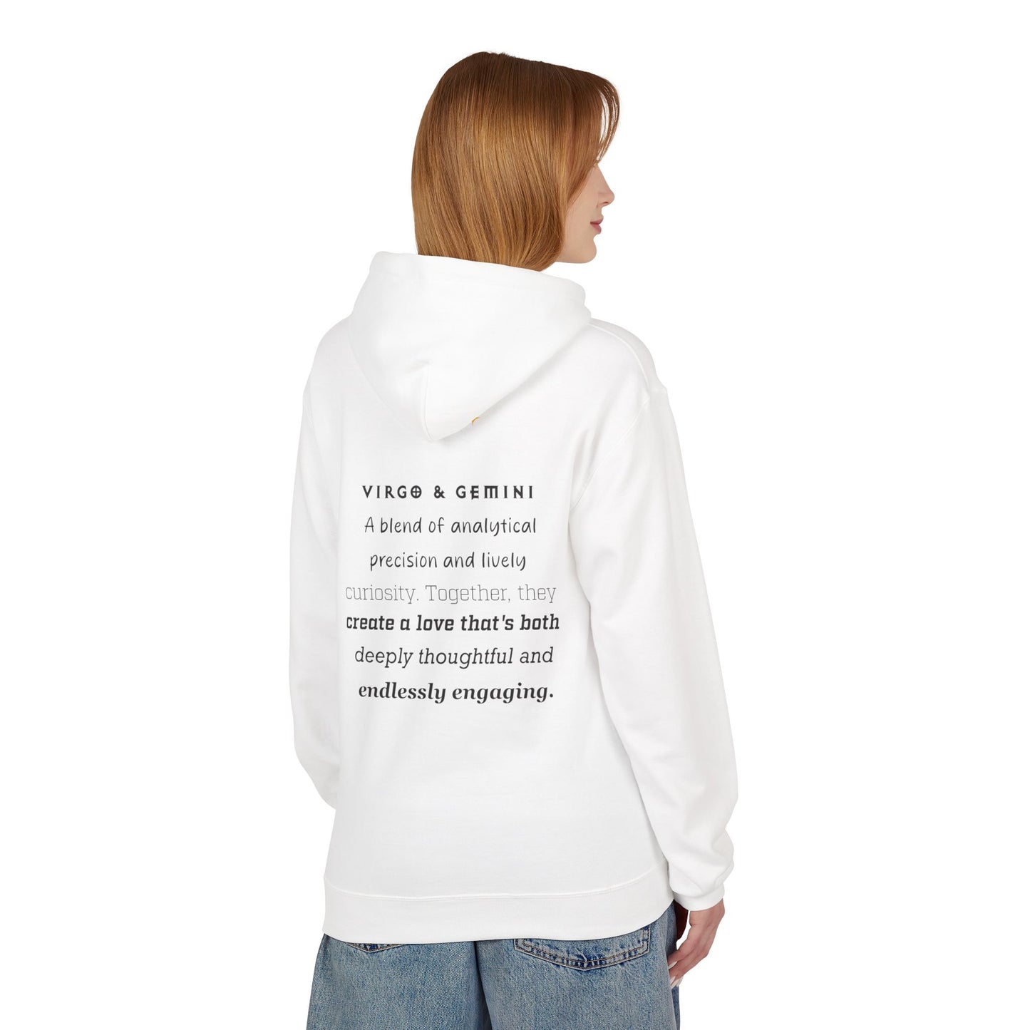 Women's Virgo and Gemini Astrology Zodiac Intertwine Hoodie with Love Description