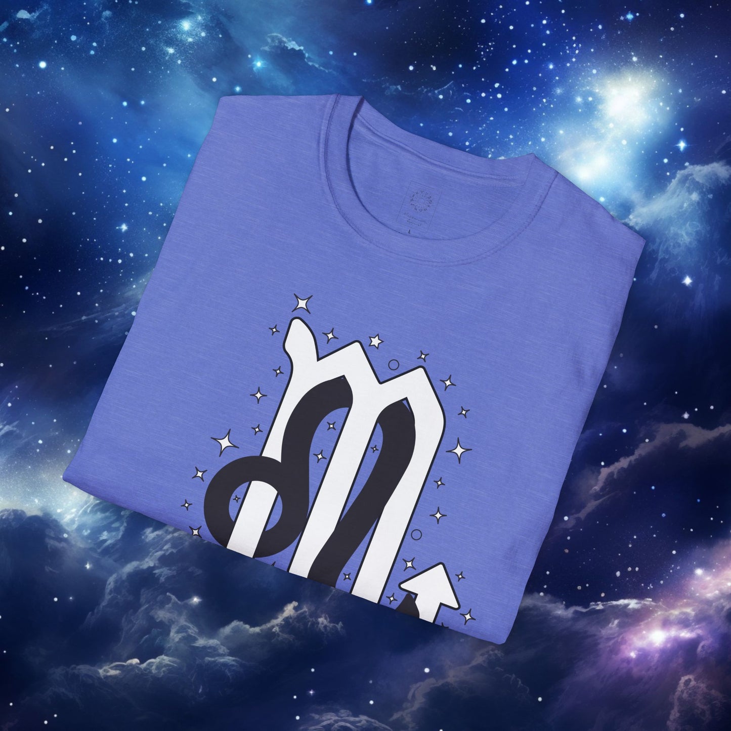 Astrology Zodiac Unisex Softstyle T-Shirt Leo and Scorpio With Love Description On Back
