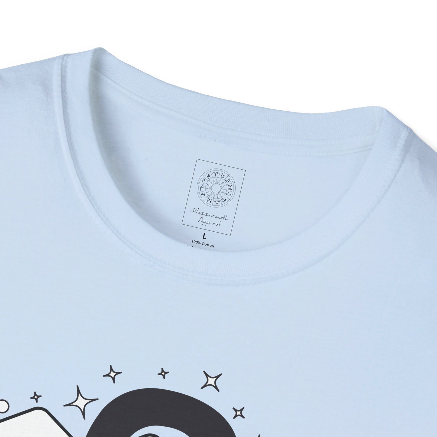 Astrology Zodiac Unisex Softstyle T-Shirt with Leo and Aquarius Symbols and Love Description