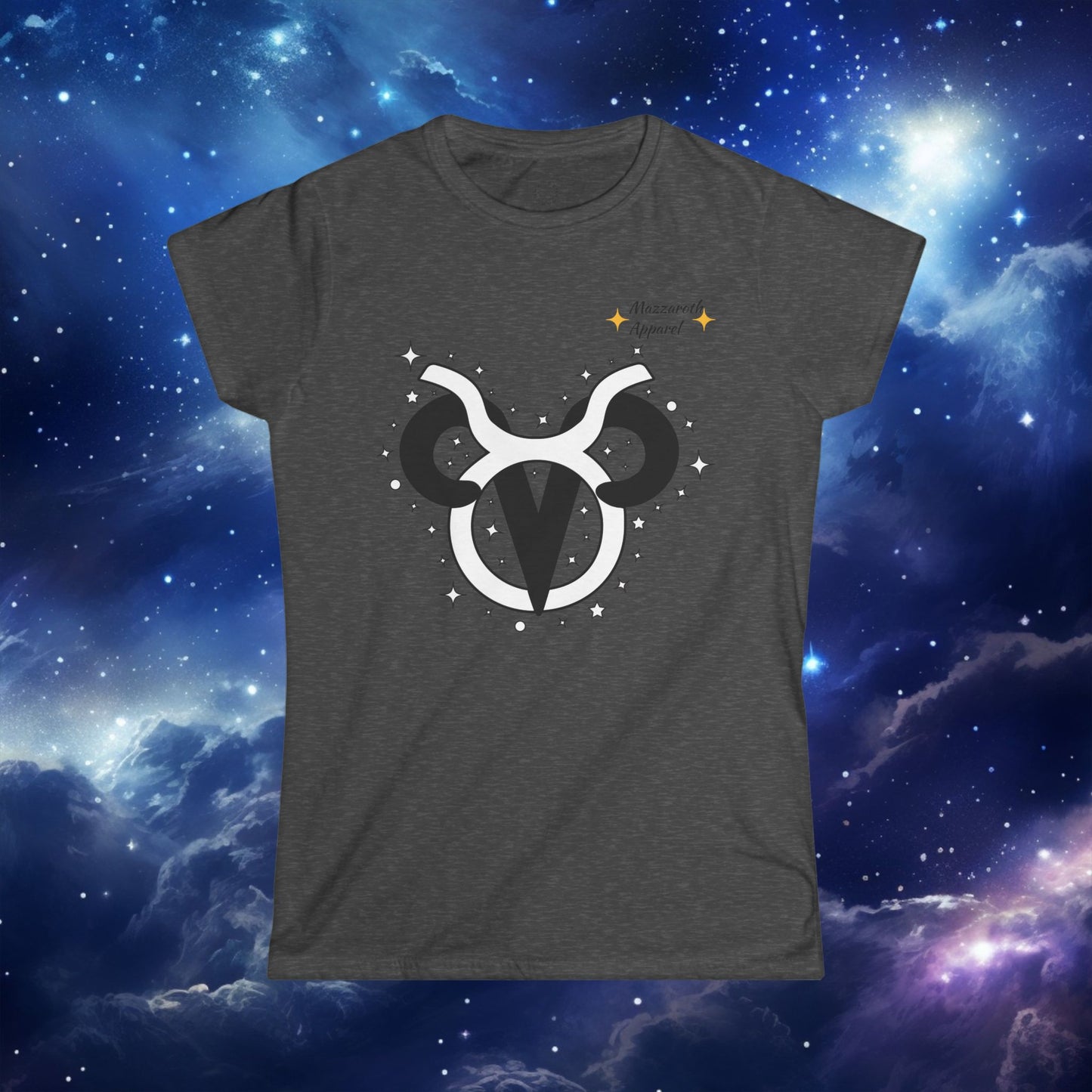 Astrology Zodiac Women's Softstyle Tee with Aries and Taurus and Love Description