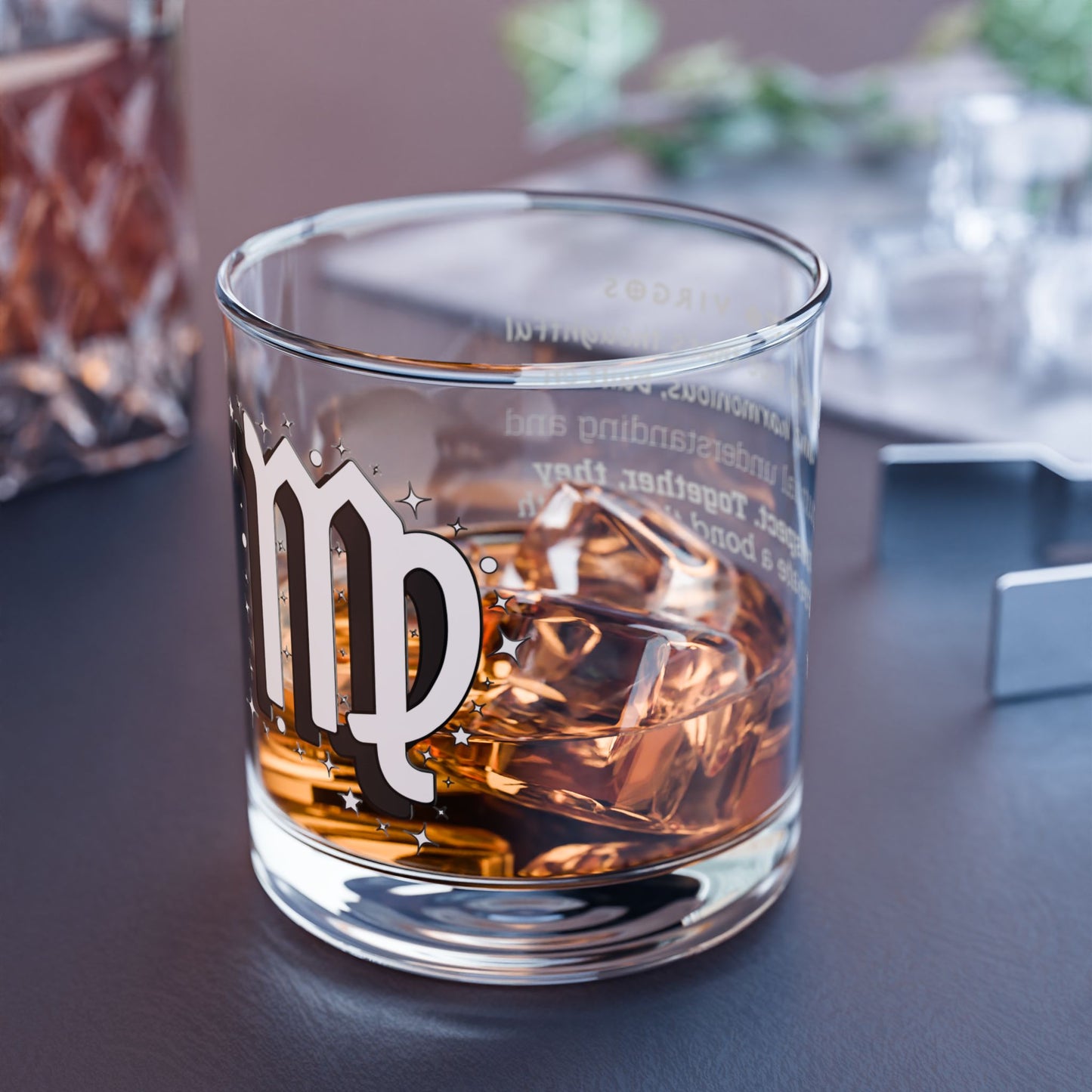 Virgo Virgo Zodiac Rocks Glass