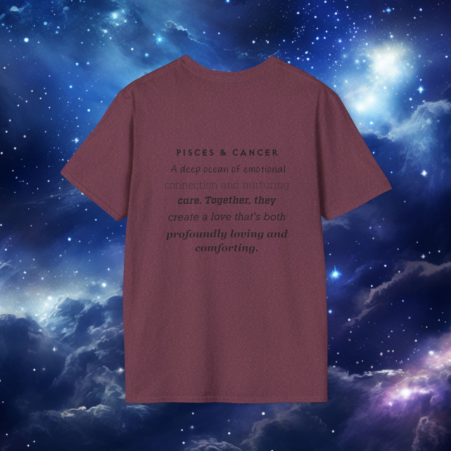 Pisces Cancer Astrology Unisex Tee, Zodiac Inspired T-shirt, Custom Personalized Tee, Sweetest Day Gift for Him