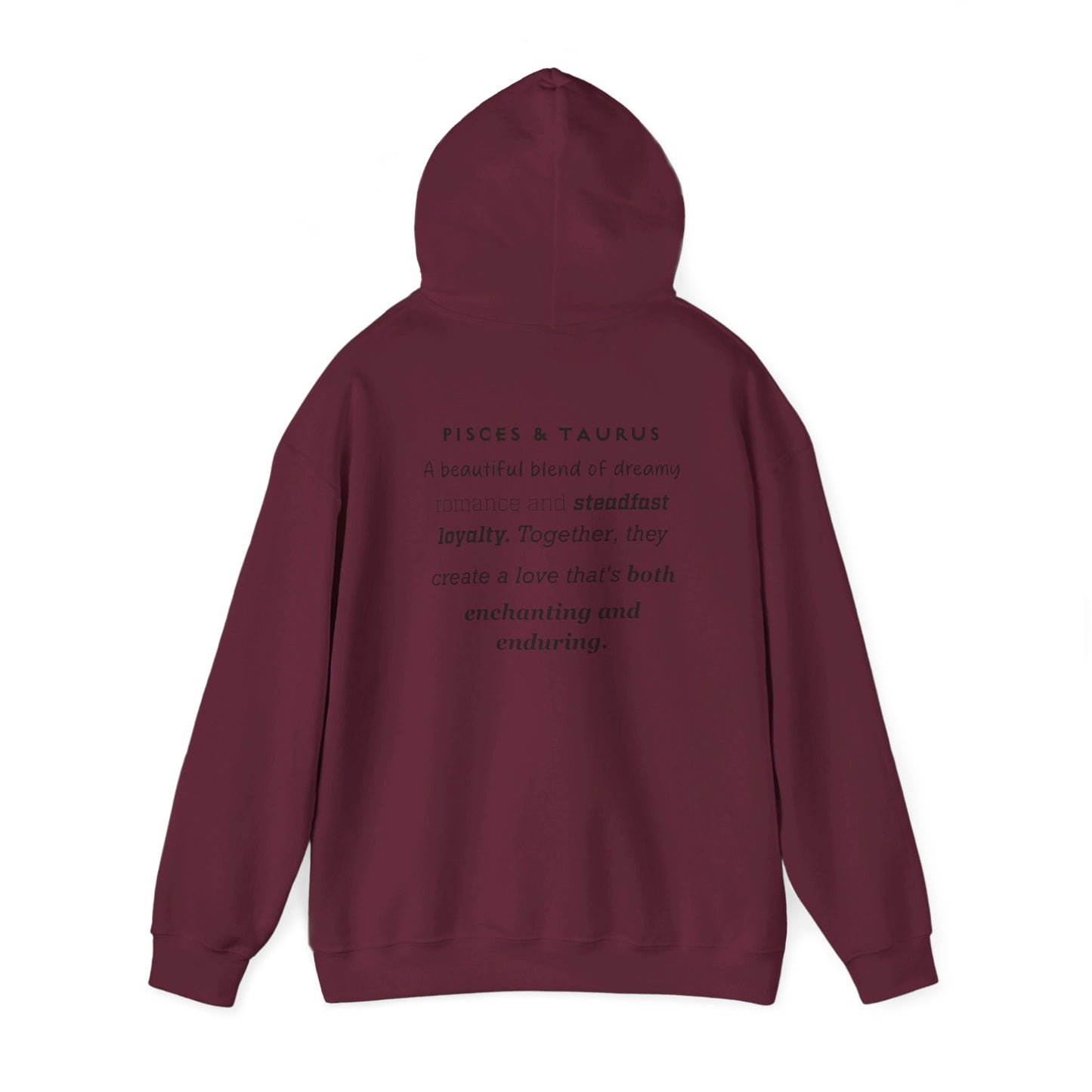 Couples Zodiac Hoodie with Pisces and Taurus Design 2