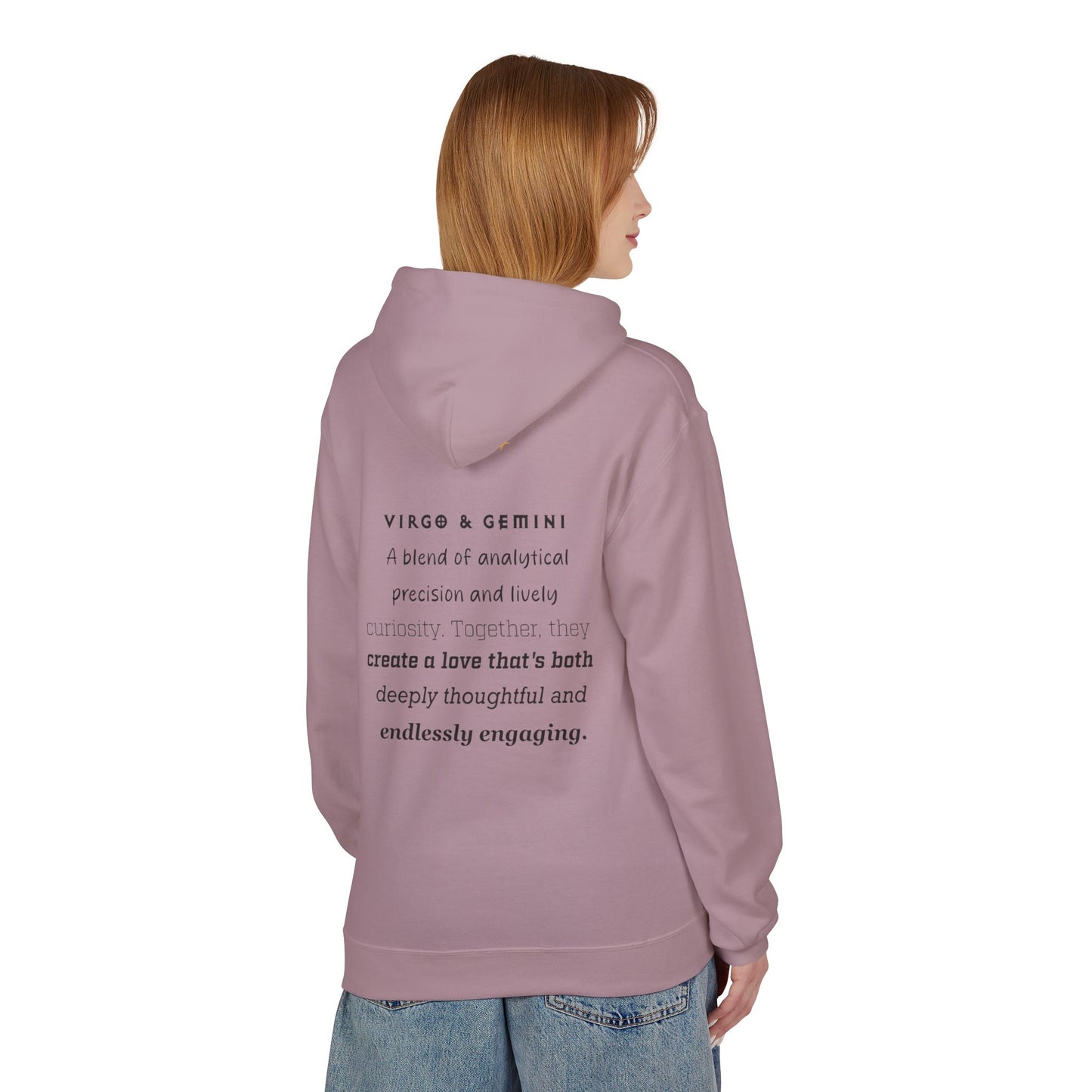Women's Virgo and Gemini Astrology Zodiac Intertwine Hoodie with Love Description