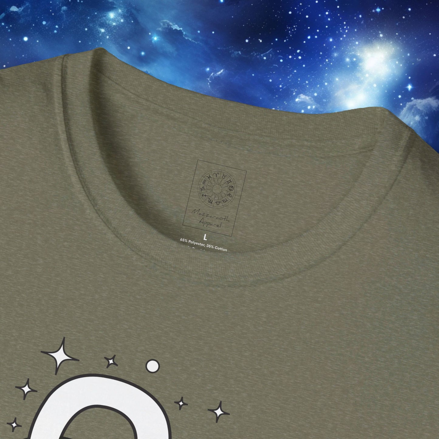 Astrology Zodiac Unisex Softstyle T-Shirt with Aries and Leo Symbols and Love Description