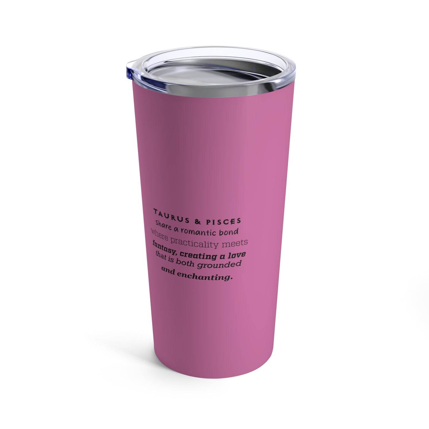 Zodiac Tumbler 20oz Intertwined Pisces and Taurus Love Description