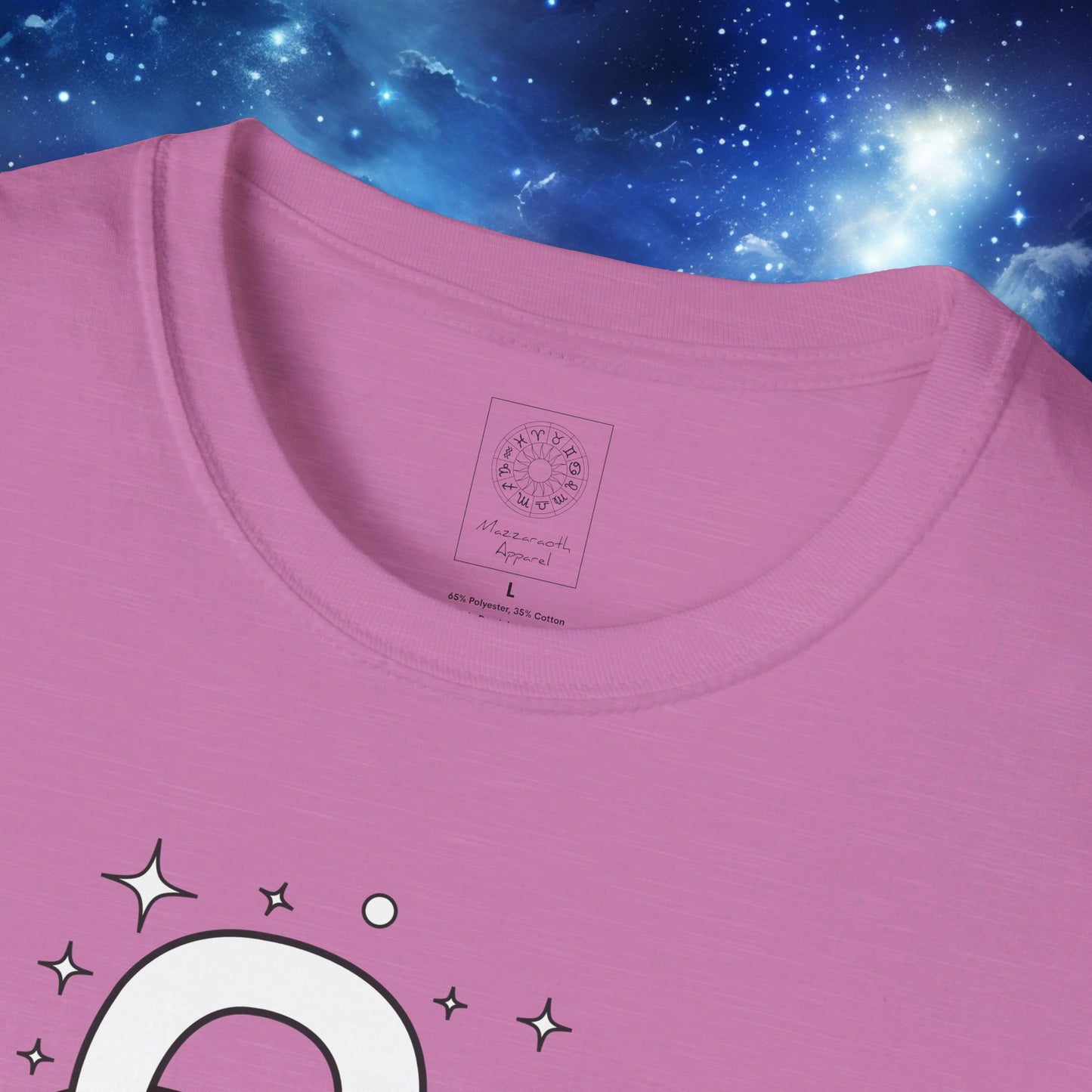 Astrology Zodiac Unisex Softstyle T-Shirt with Aries and Leo Symbols and Love Description