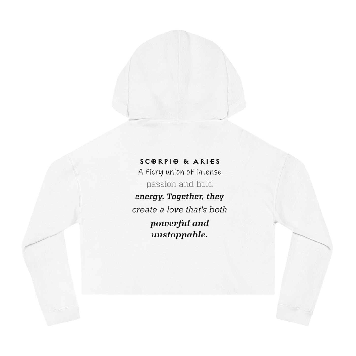 Cropped Hoodie Scorpio and Aries Love Description Sweatshirt 2
