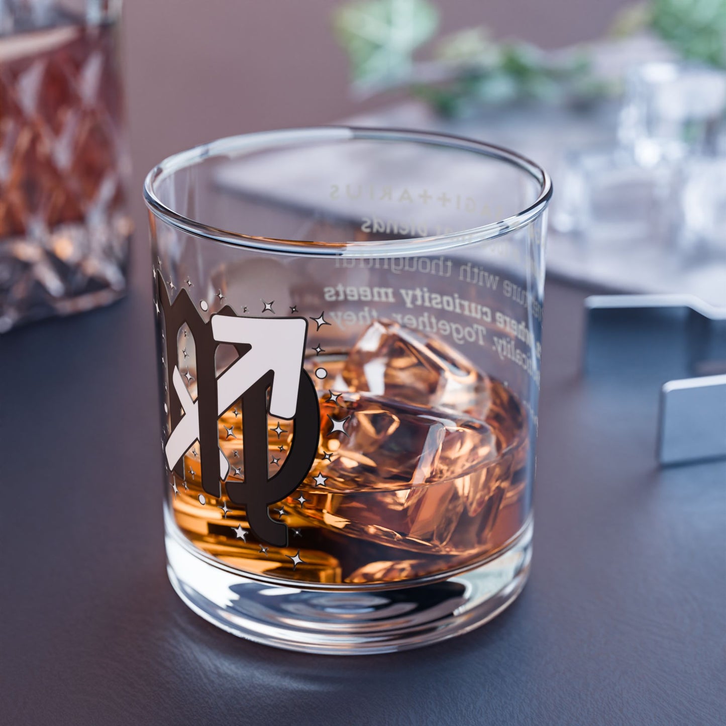 Virgo Sagittarius Zodiac Rocks Glass