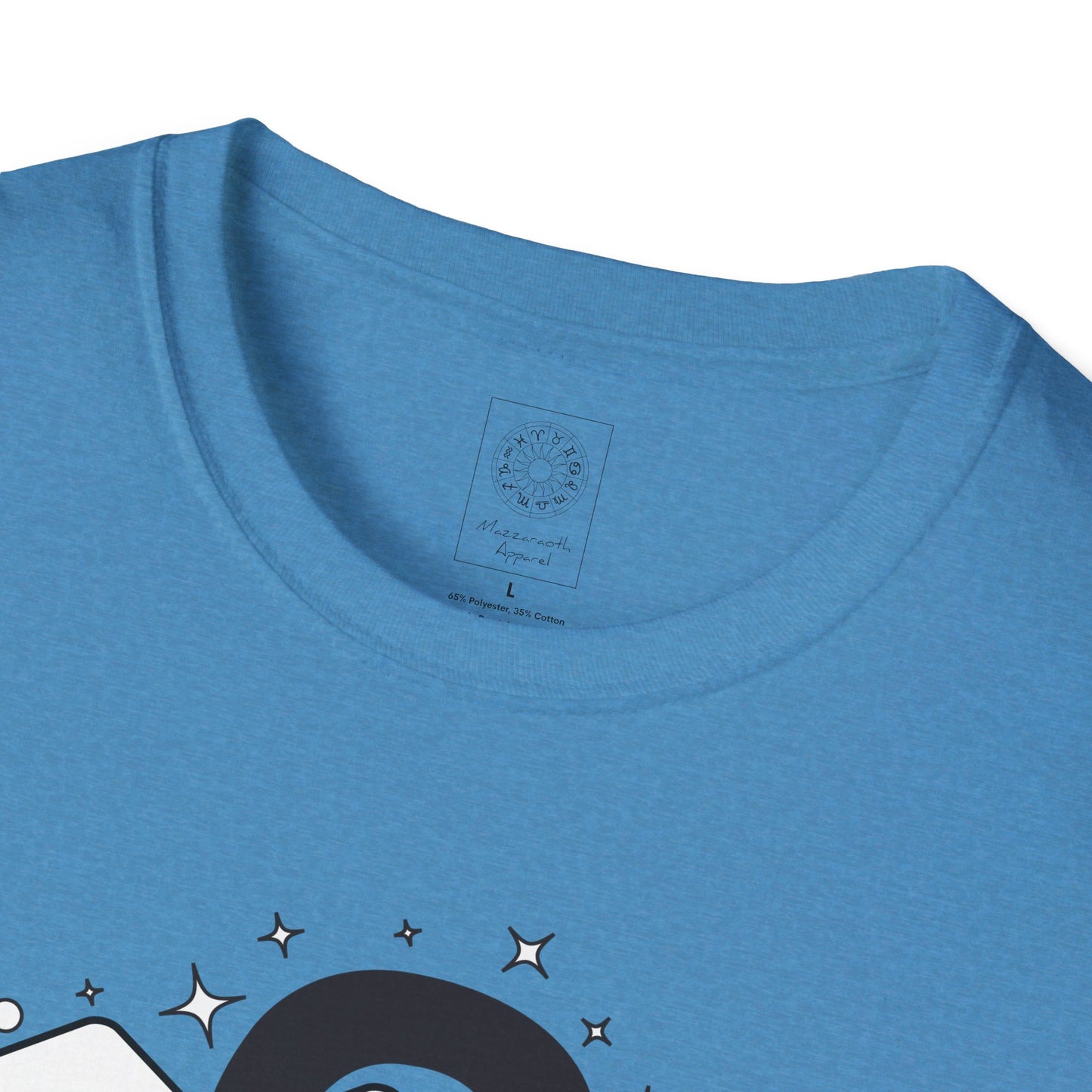 Astrology Zodiac Unisex Softstyle T-Shirt with Leo and Aquarius Symbols and Love Description