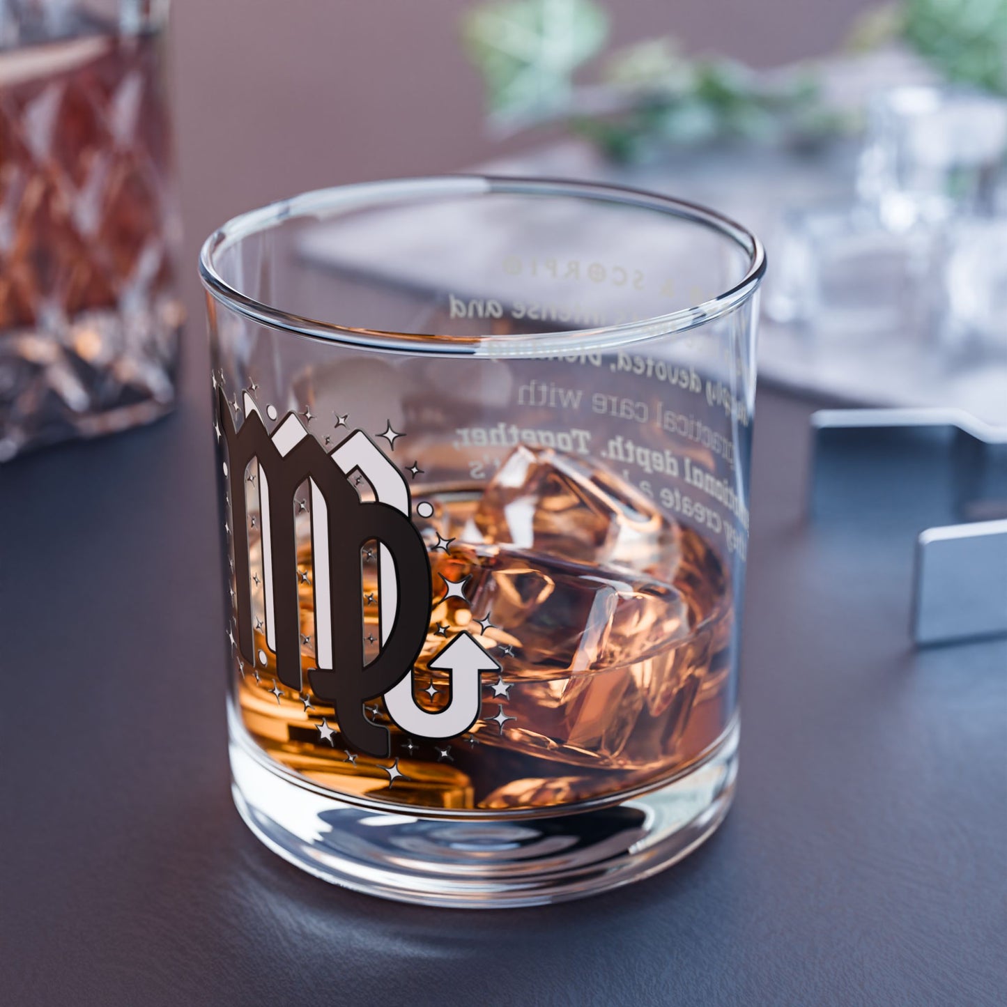 Virgo Scorpio Zodiac Rocks Glass