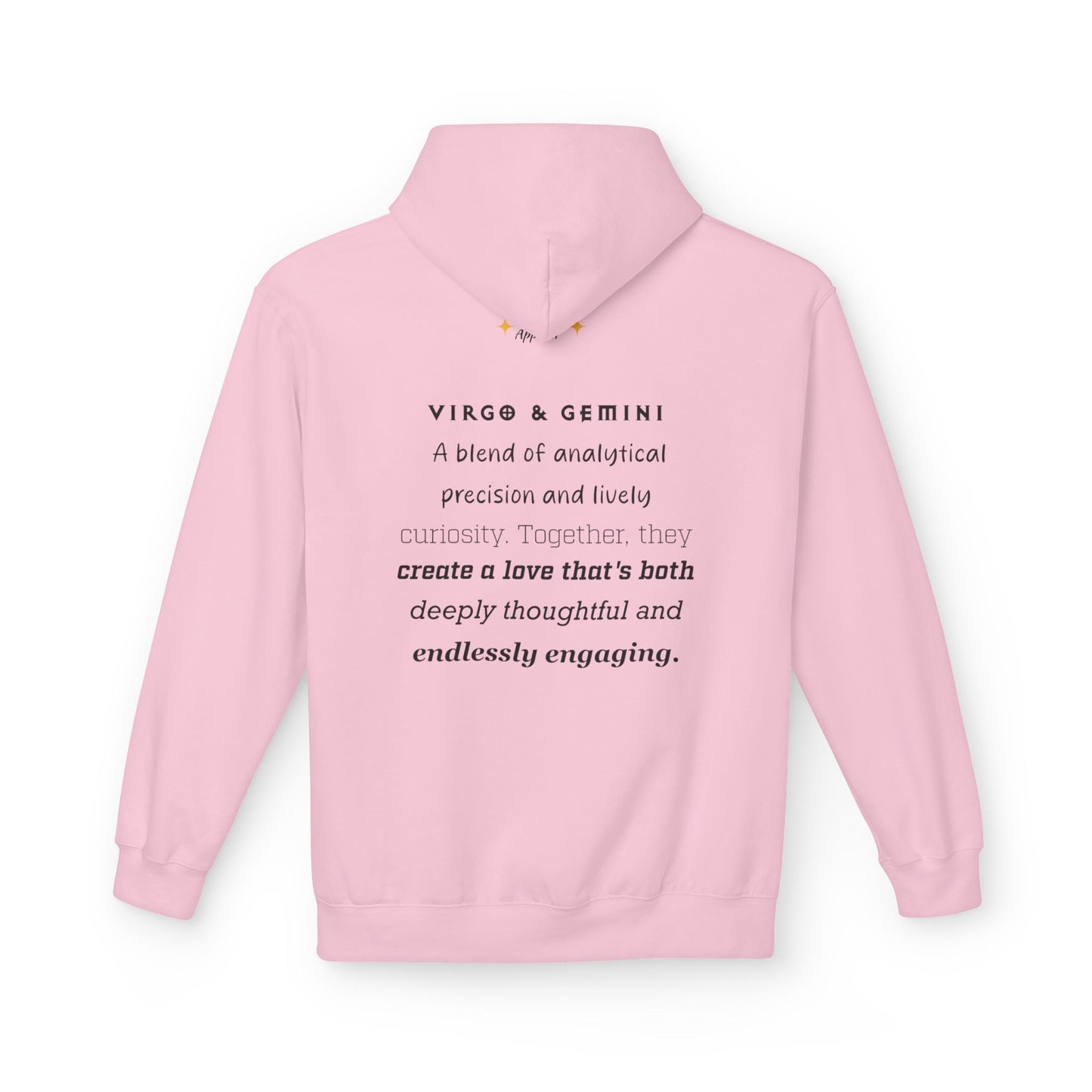 Women's Virgo and Gemini Astrology Zodiac Intertwine Hoodie with Love Description