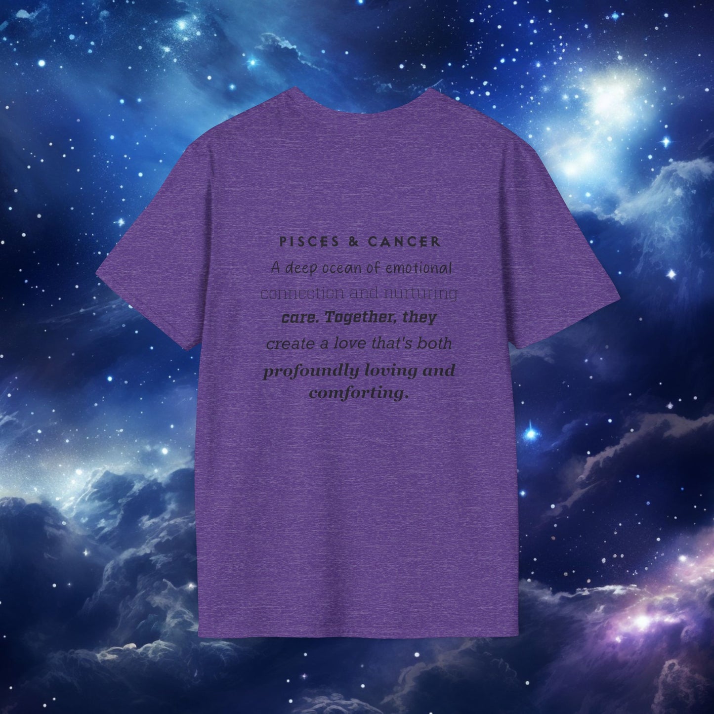 Pisces Cancer Astrology Unisex Tee, Zodiac Inspired T-shirt, Custom Personalized Tee, Sweetest Day Gift for Him