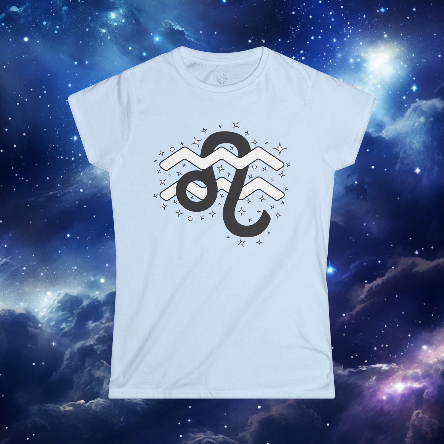 Astrology Zodiac Women's Softstyle Tee with Leo and Aquarius and Love Description