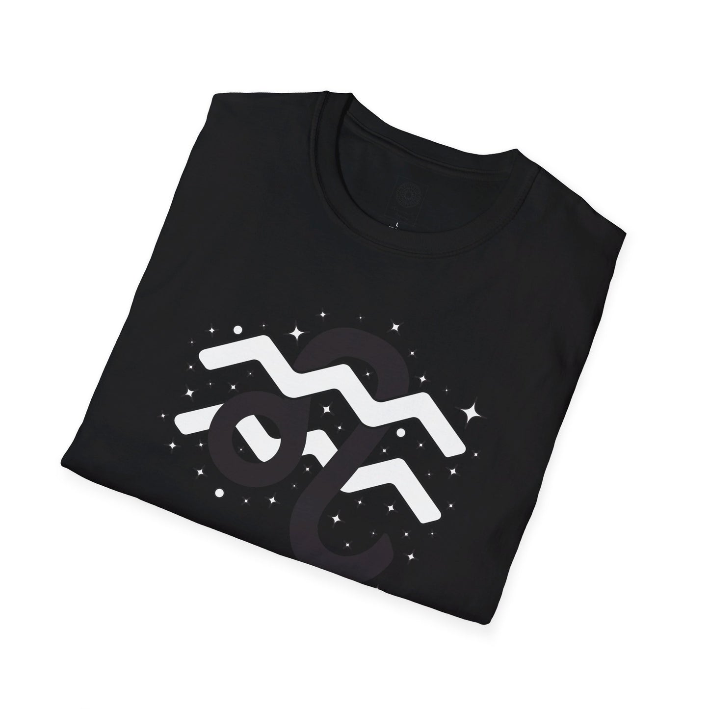Astrology Zodiac Unisex Softstyle T-Shirt with Leo and Aquarius Symbols and Love Description