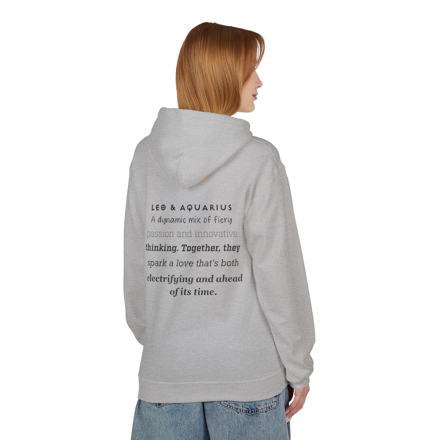 Astrology Zodiac Pairing Hoodie - Leo and Aquarius Love Description