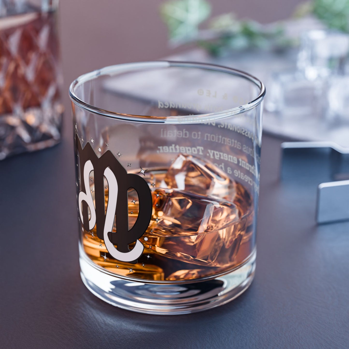 Virgo Leo Zodiac Rocks Glass