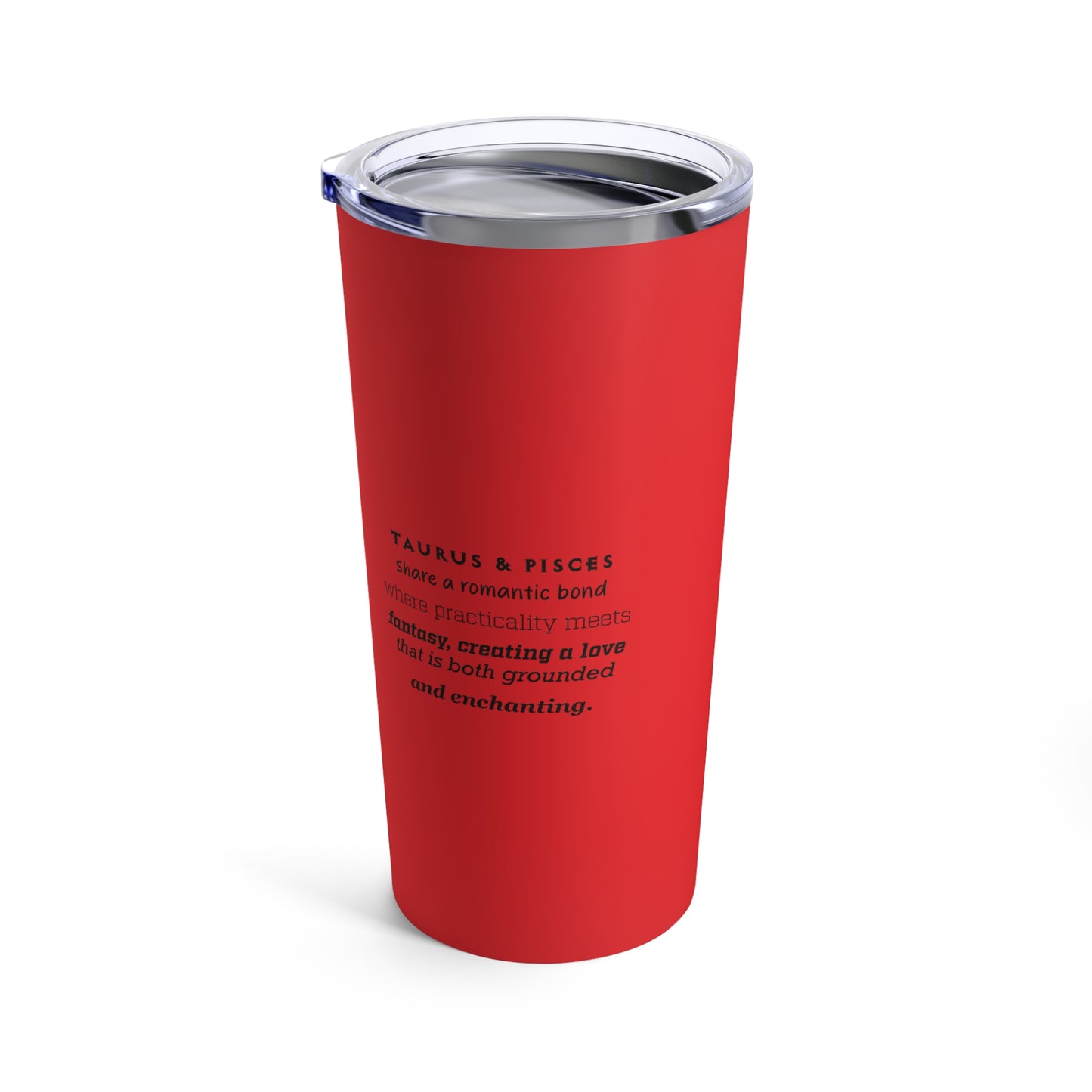Tumbler 20oz Intertwined Pisces and Taurus Love Description