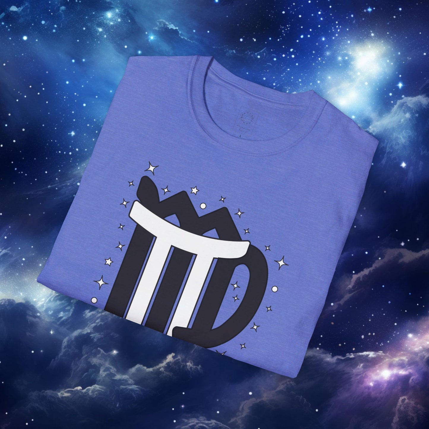 Astrology Zodiac Unisex Softstyle T-Shirt with Virgo and Gemini Symbols and Love Description