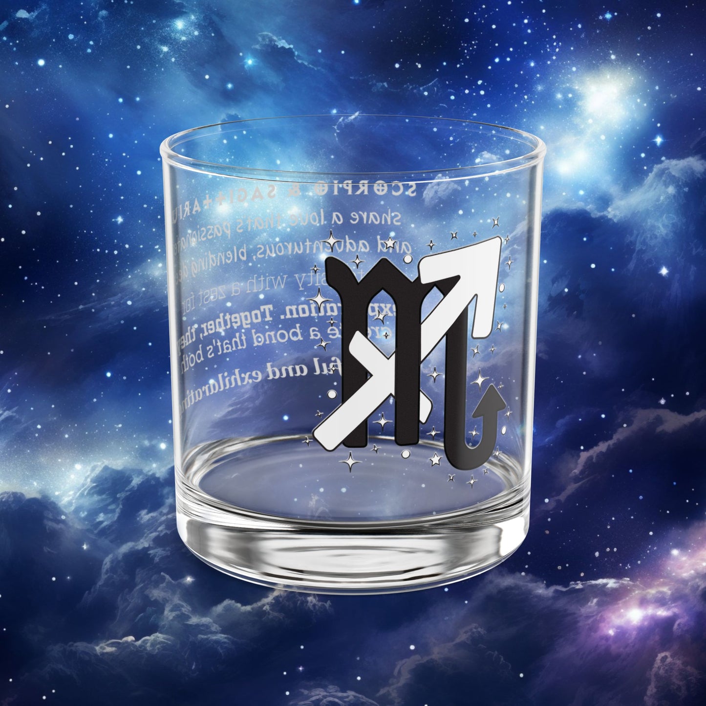 Scorpio Sagittarius Zodiac Rocks Glass